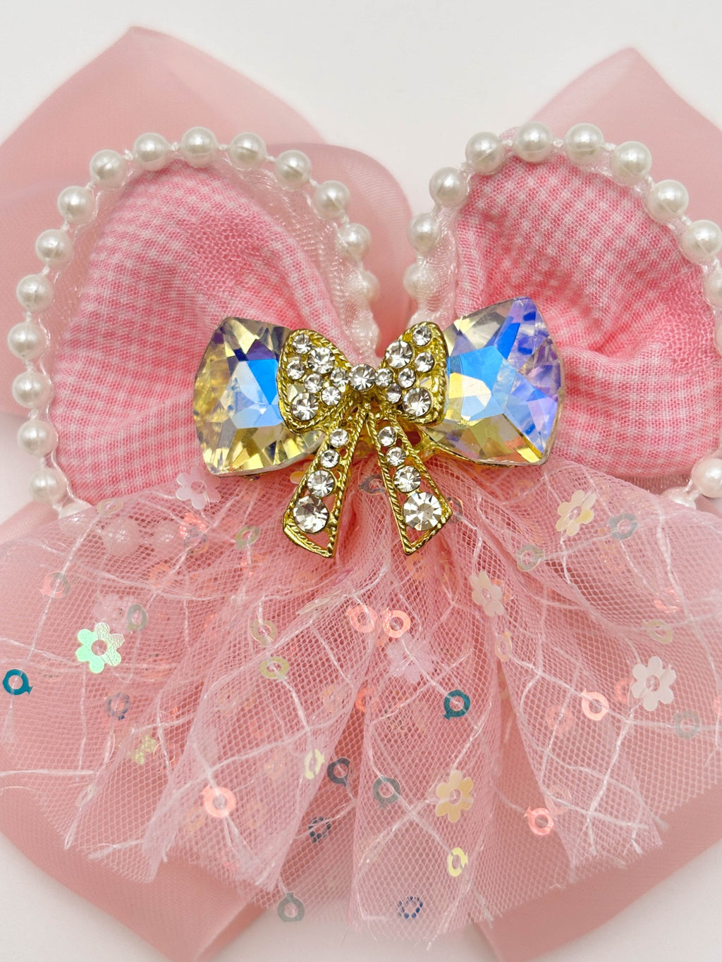 Pearl Bow Hair Claw Clip