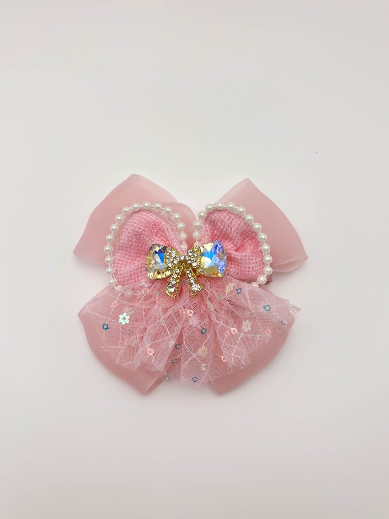 Pearl Bow Hair Claw Clip