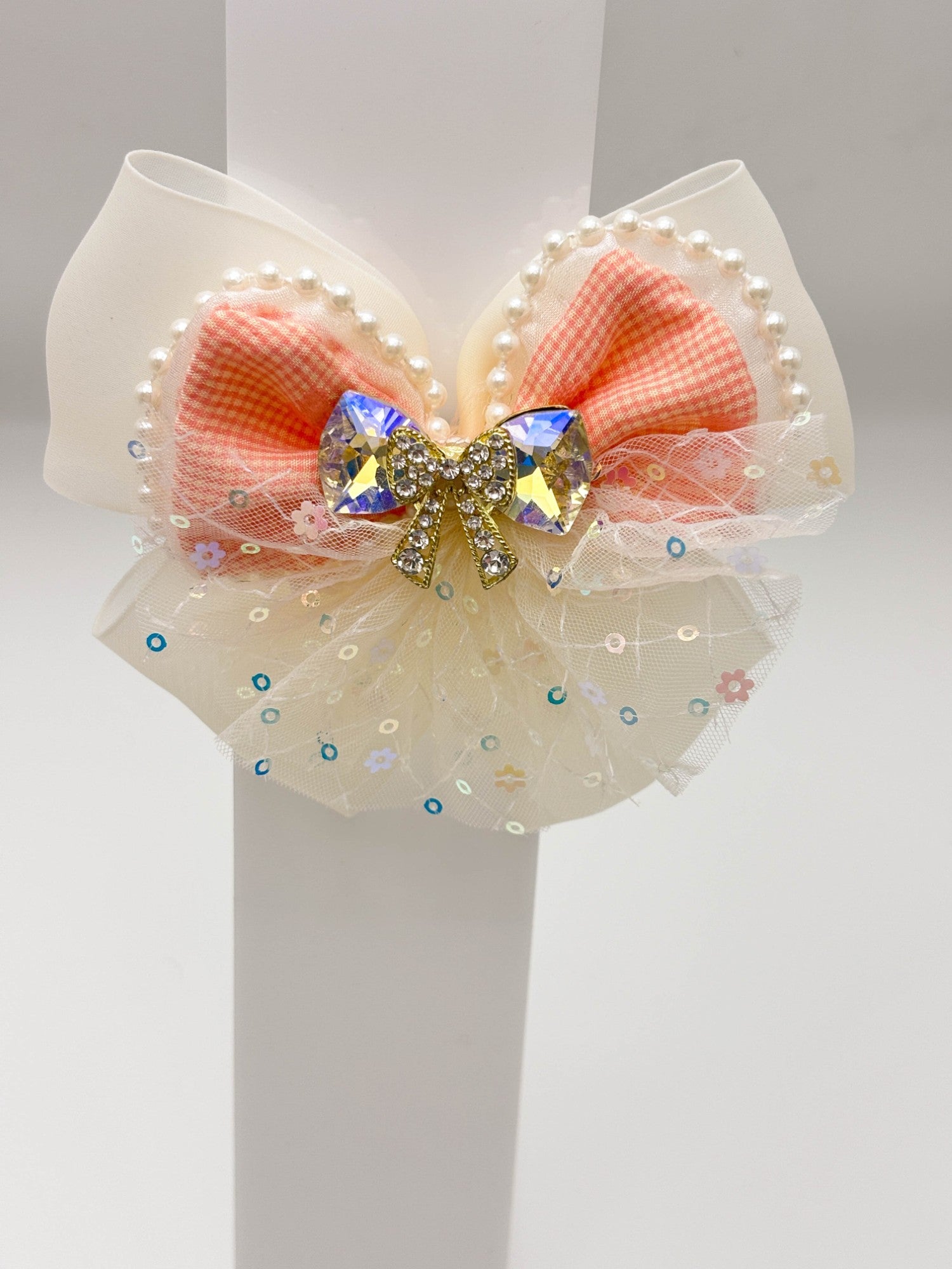 Pearl Bow Hair Claw Clip