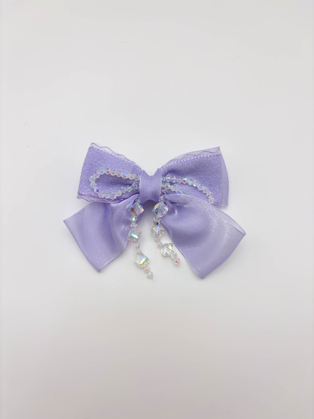 Bow Hair Clip with Crystal Drops