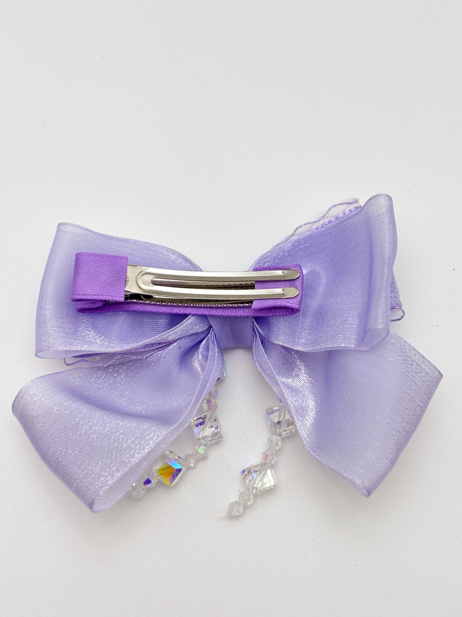 Bow Hair Clip with Crystal Drops