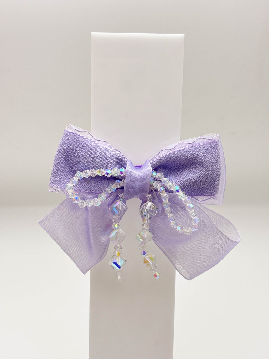 Bow Hair Clip with Crystal Drops
