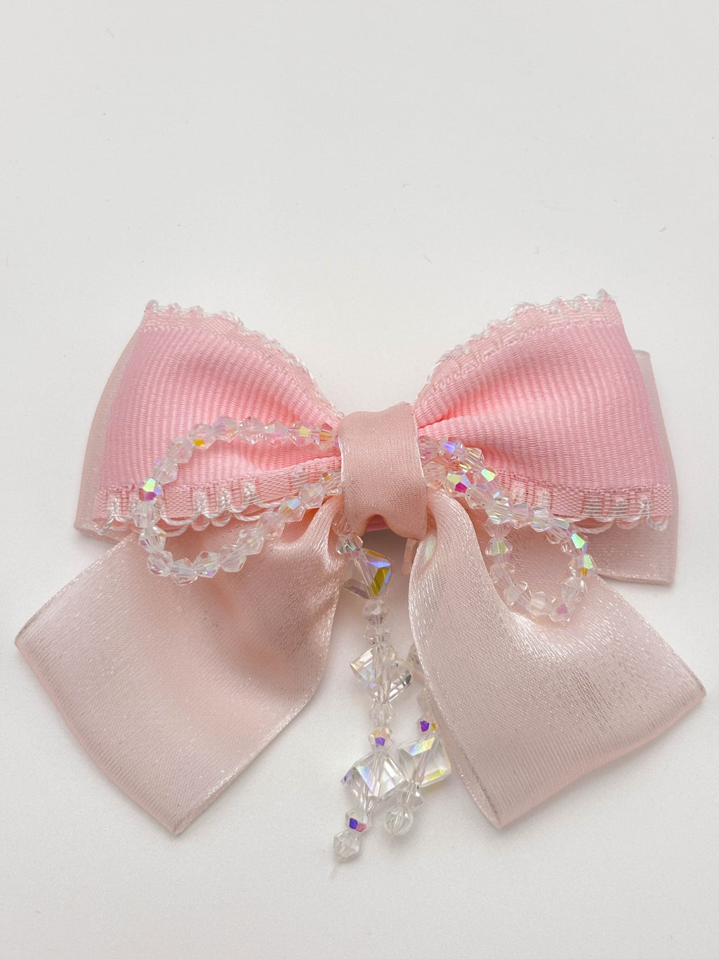 Bow Hair Clip with Crystal Drops