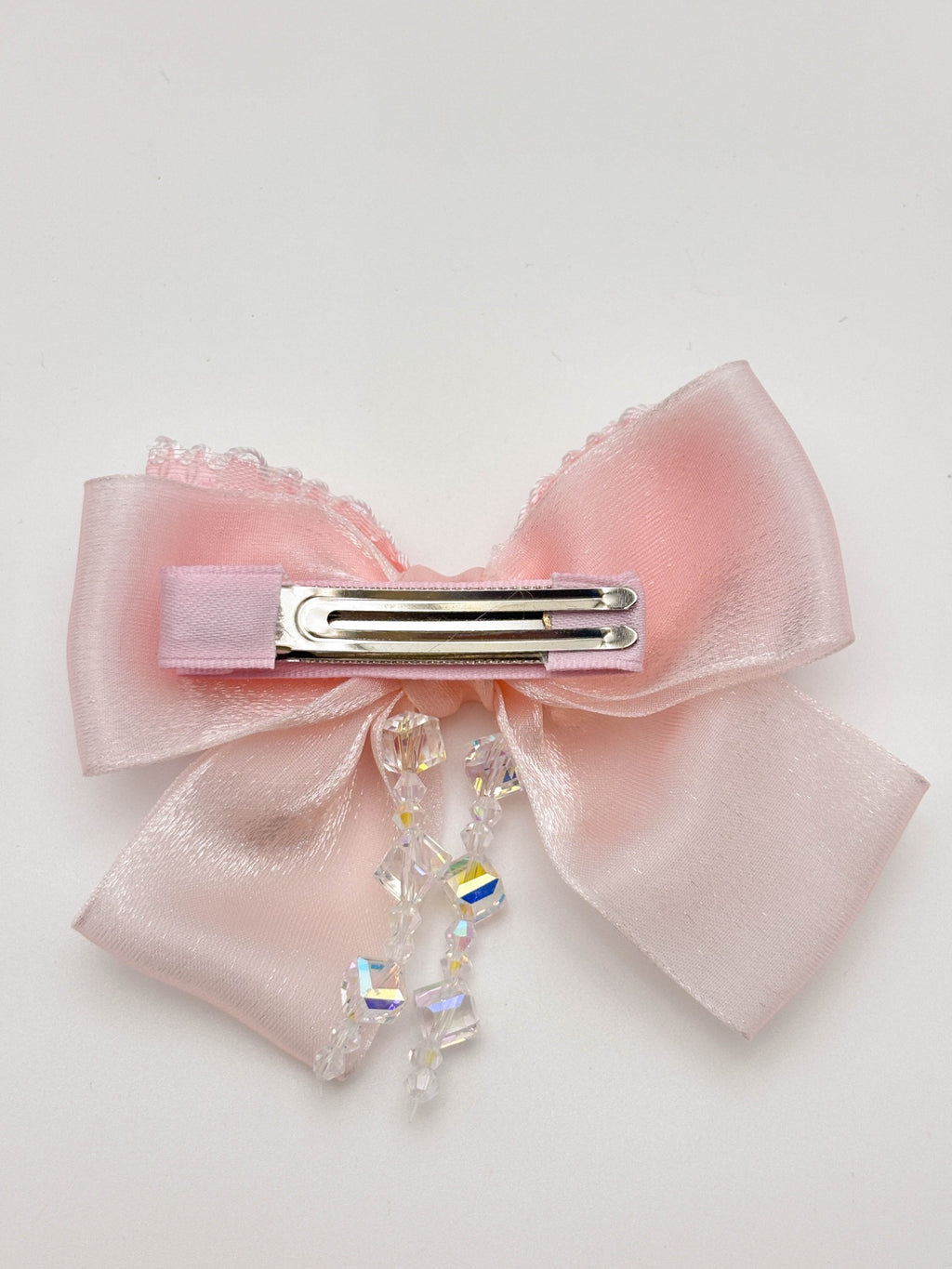 Bow Hair Clip with Crystal Drops