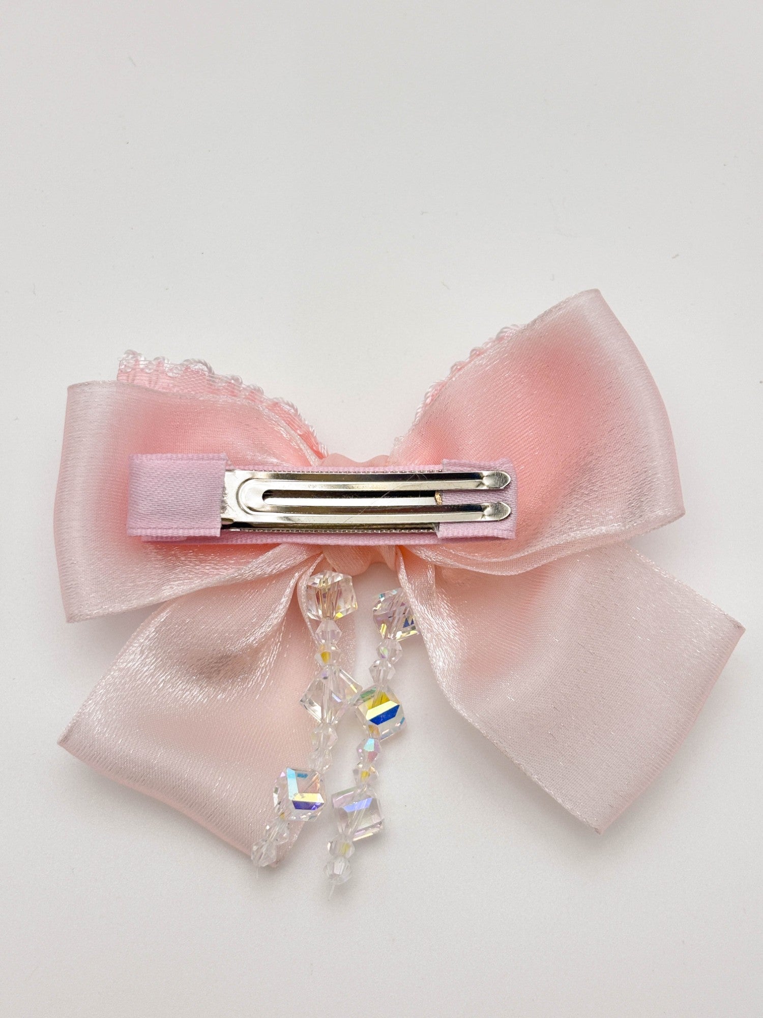 Bow Hair Clip with Crystal Drops