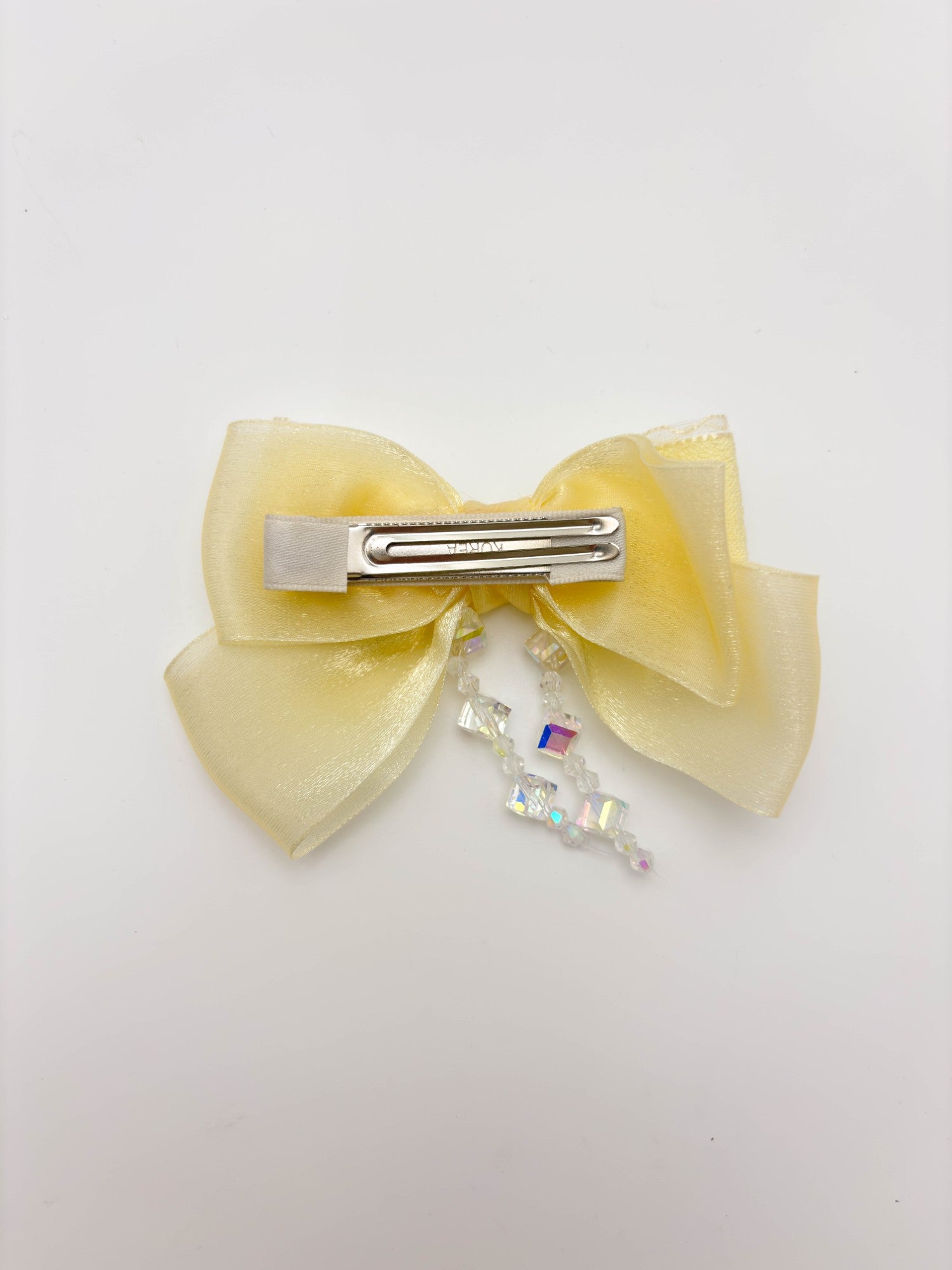 Bow Hair Clip with Crystal Drops
