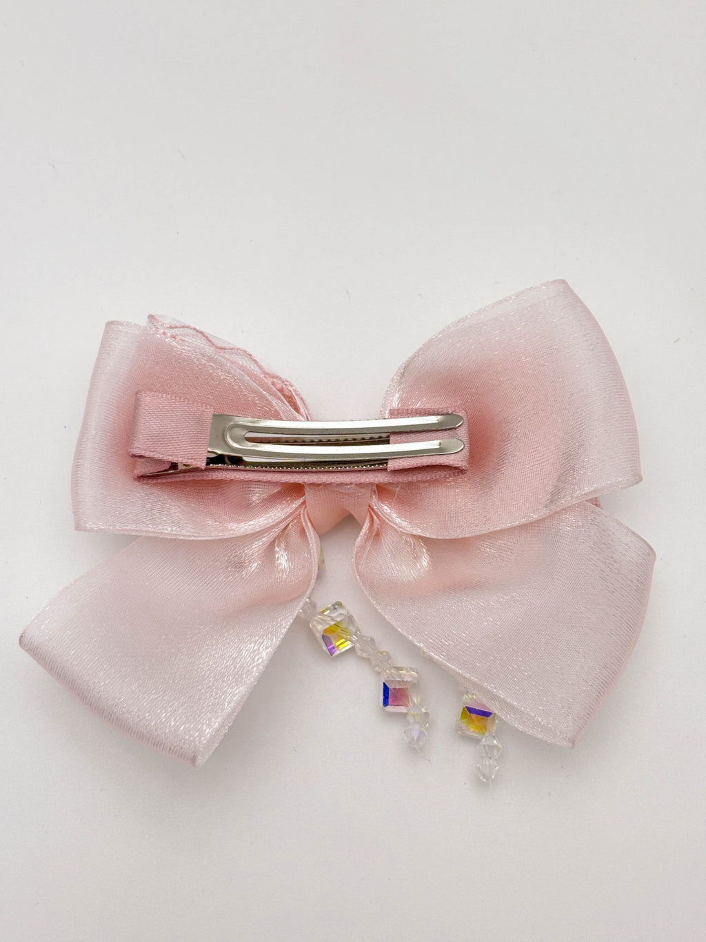 Bow Hair Clip with Crystal Drops