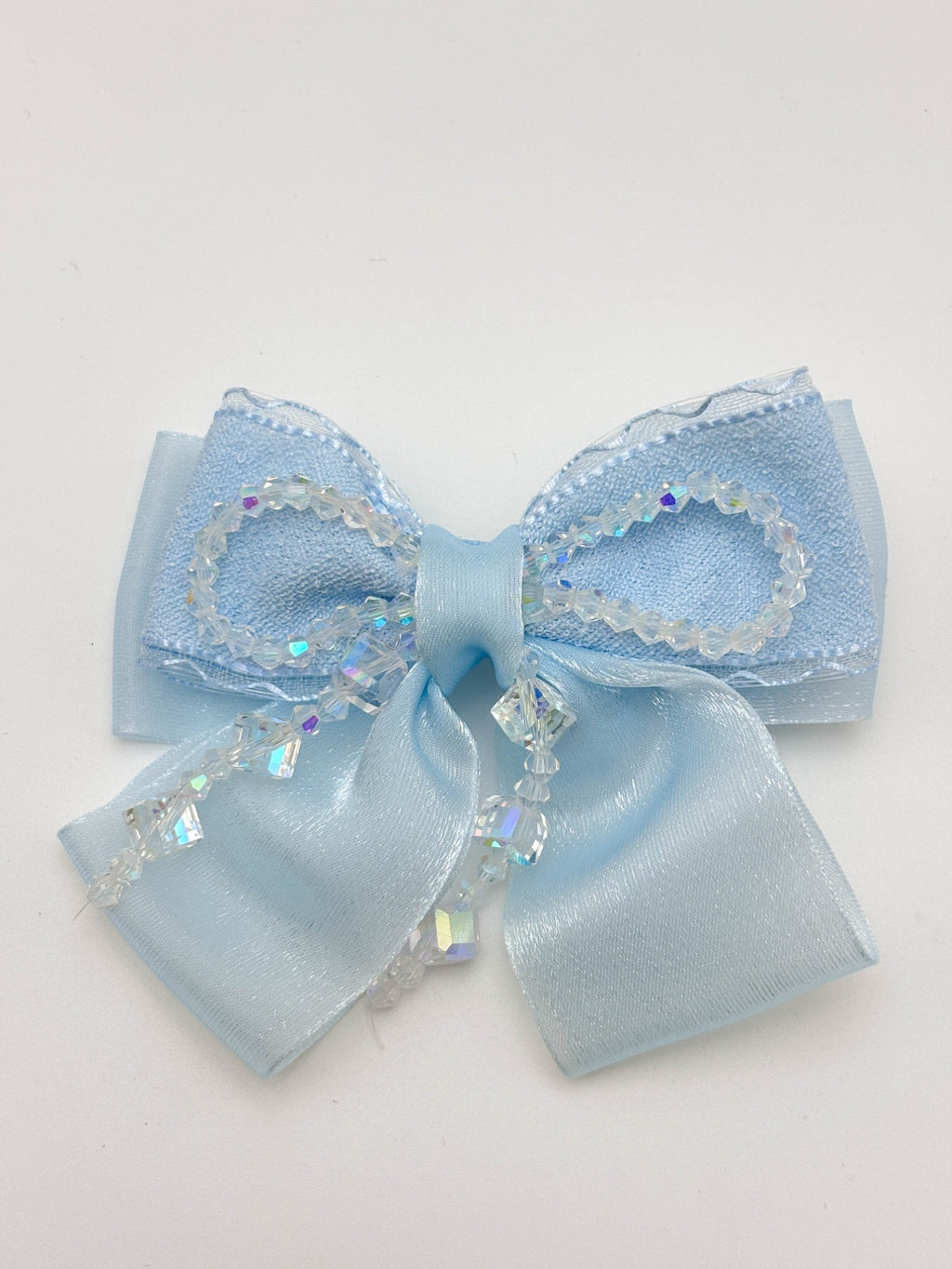 Bow Hair Clip with Crystal Drops