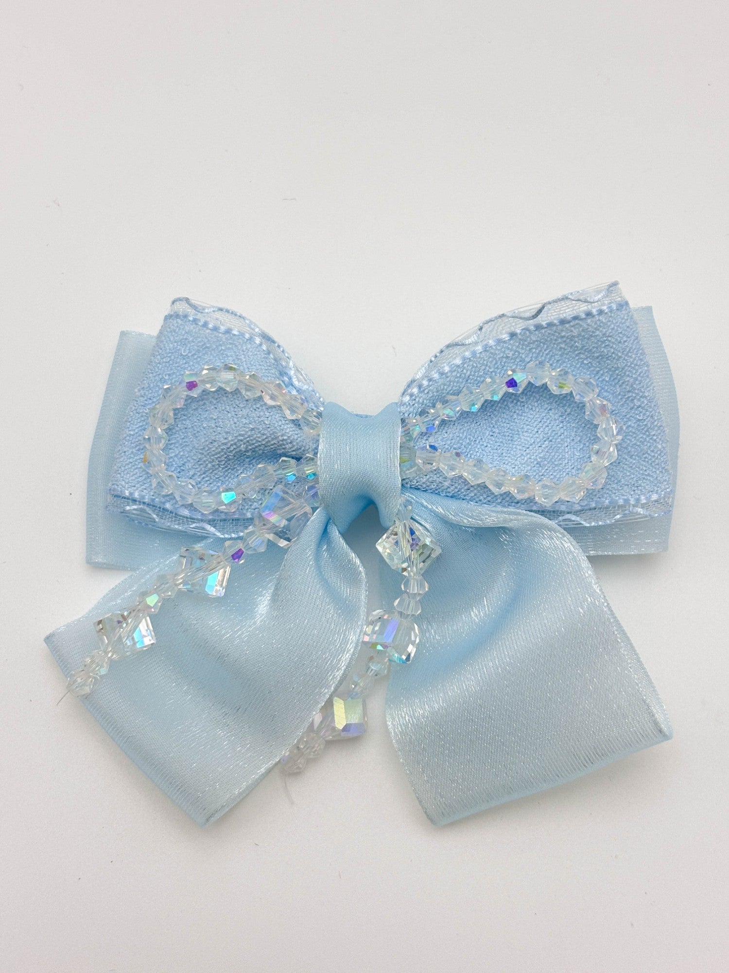 Bow Hair Clip with Crystal Drops