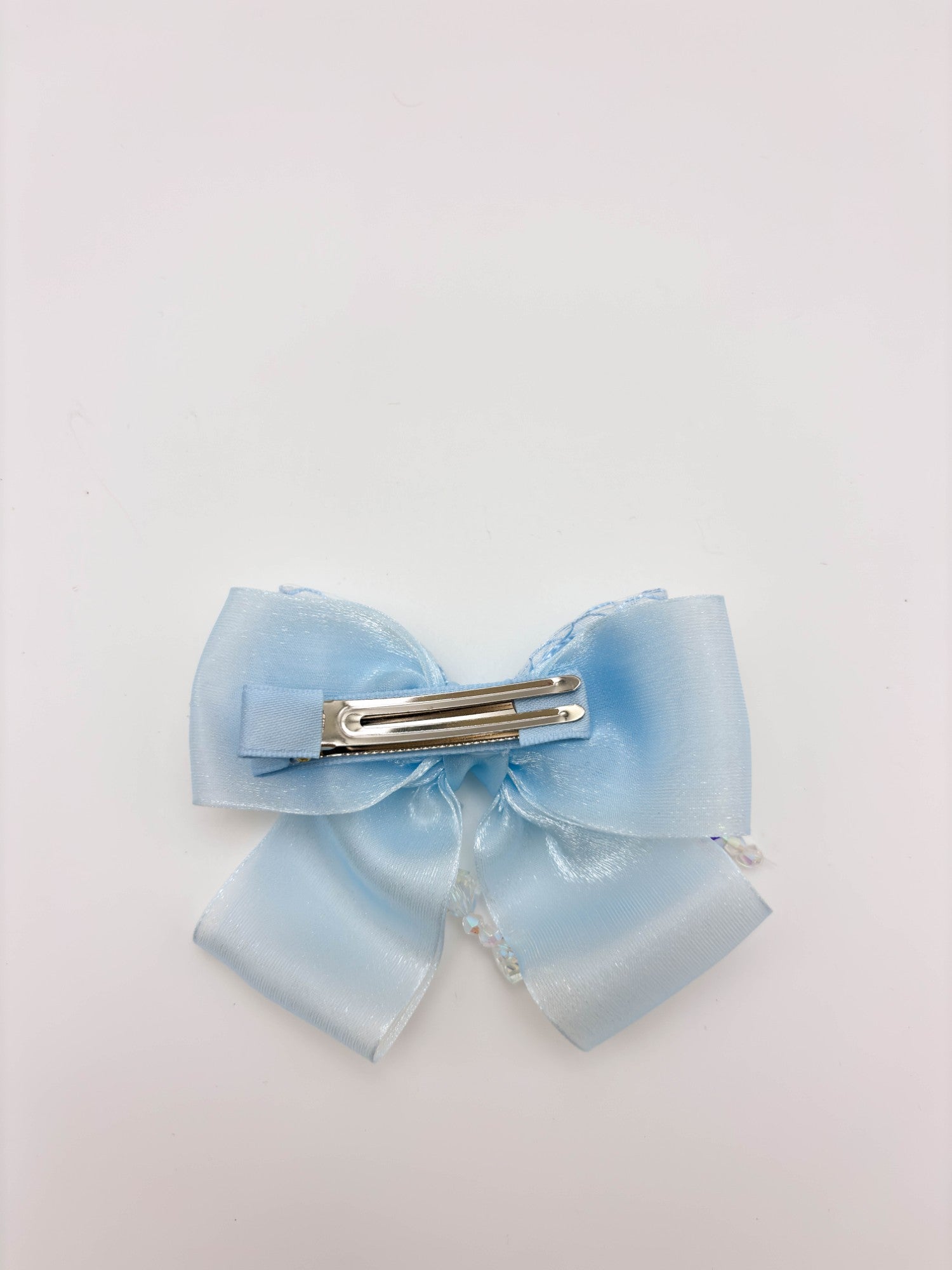 Bow Hair Clip with Crystal Drops