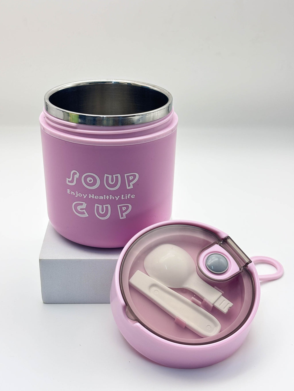 Insulated Soup Cup with Lid – Cute Travel Food Jar