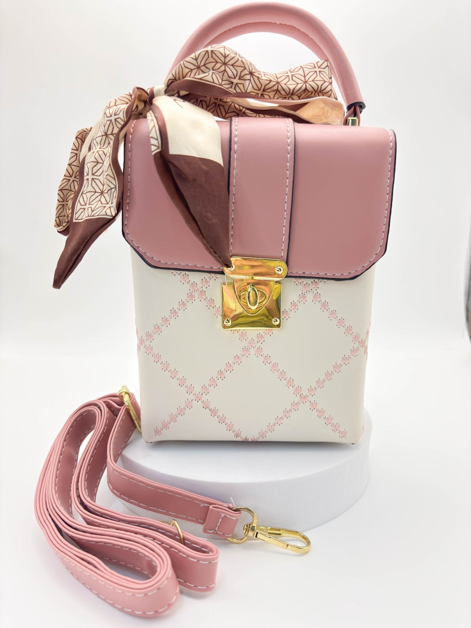 Cute Mini Box Sling Bag for Girls – Bow Detail Crossbody Bag