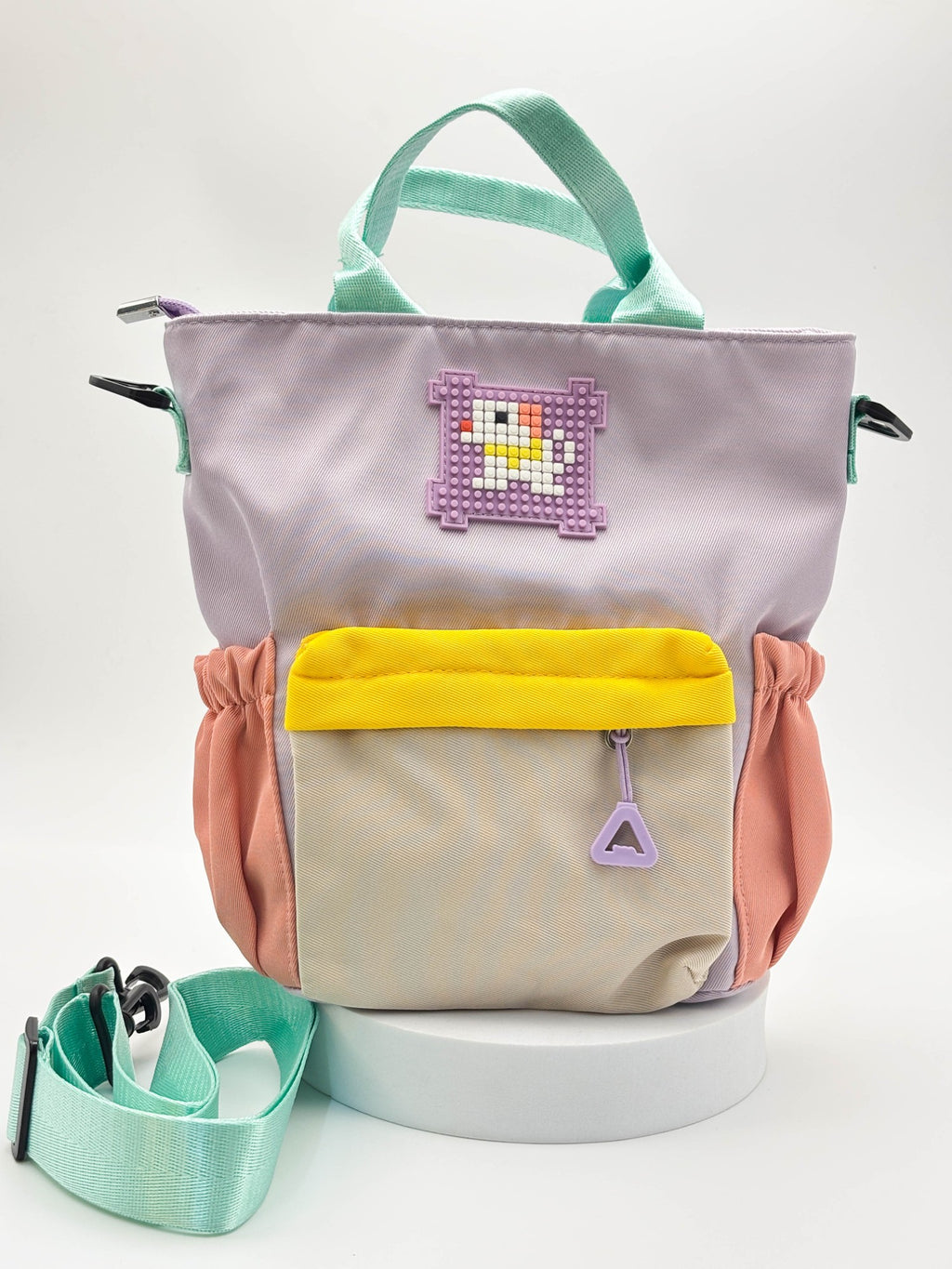 Cute Colorblock Tote Bag  – Trendy Mini Shoulder Bag with Strap