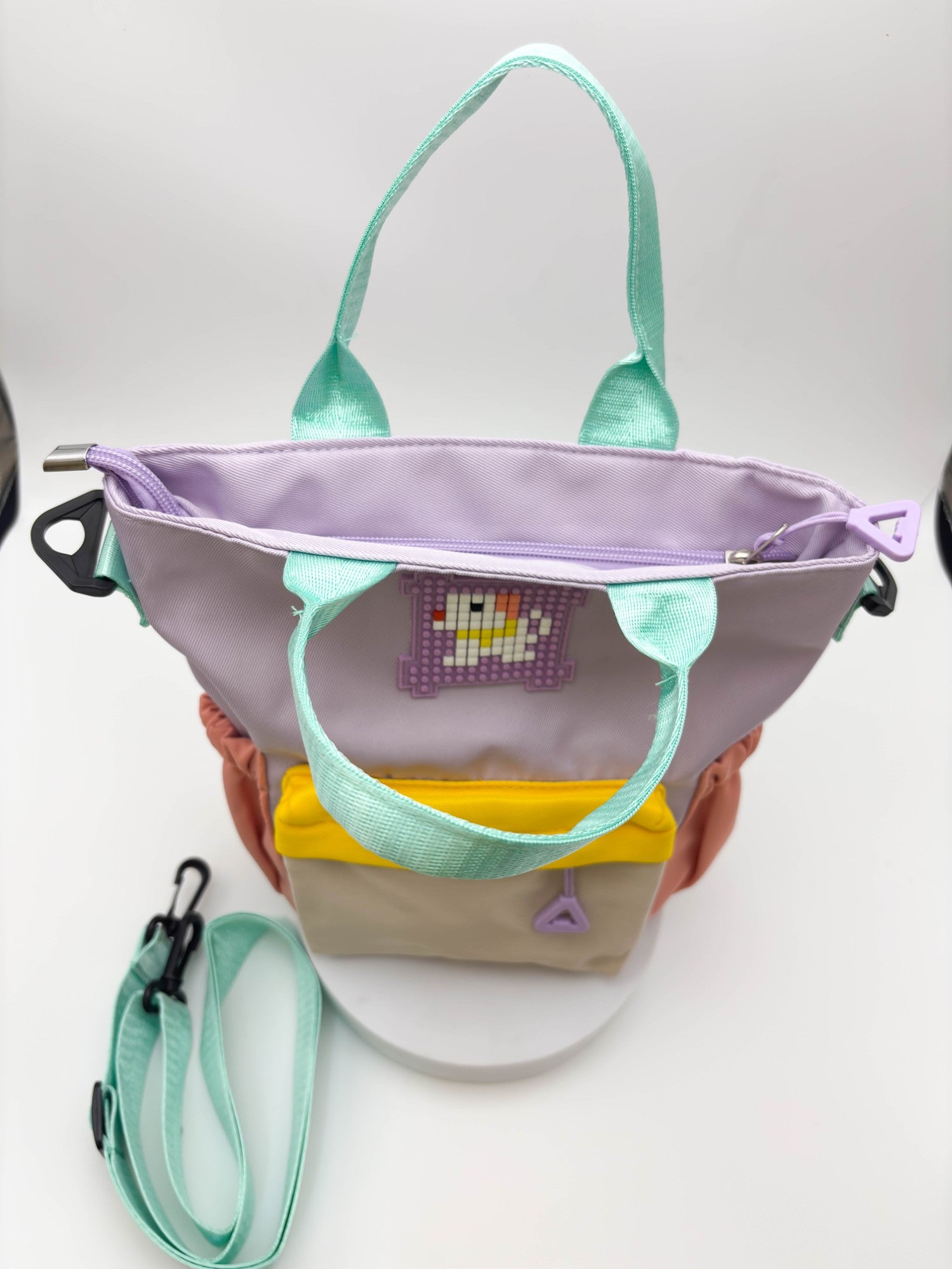 Cute Colorblock Tote Bag  – Trendy Mini Shoulder Bag with Strap