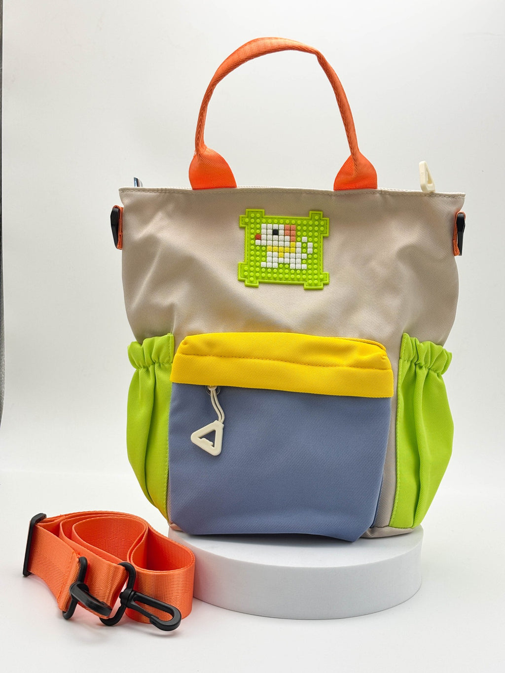 Cute Colorblock Tote Bag  – Trendy Mini Shoulder Bag with Strap