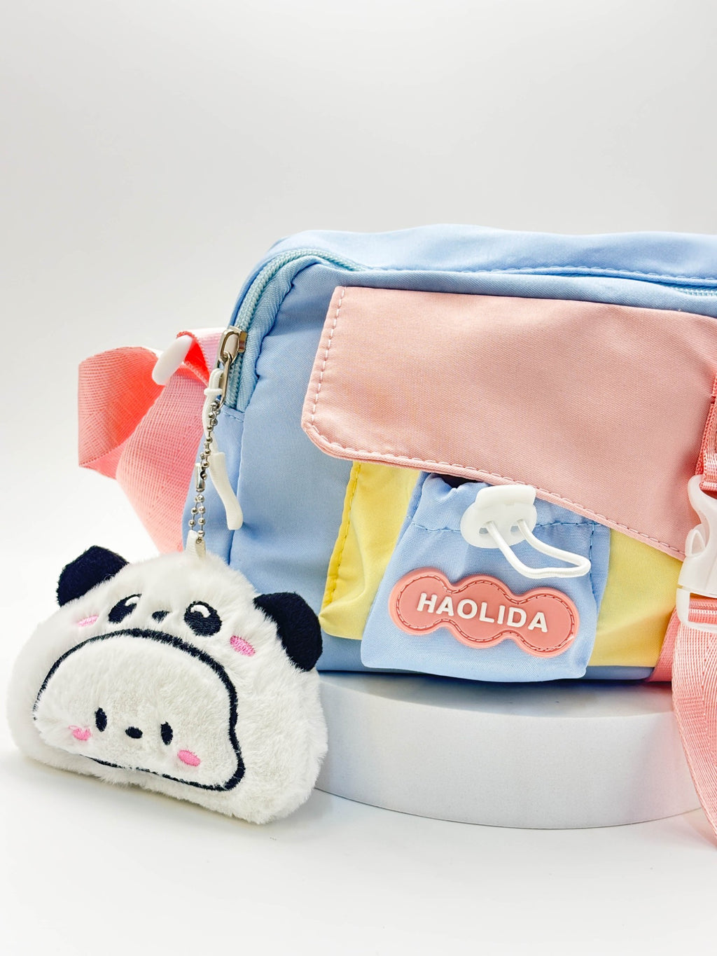 Cute Pastel Mini Sling Bag for Girls – Aesthetic Crossbody Bag with Plush Charm