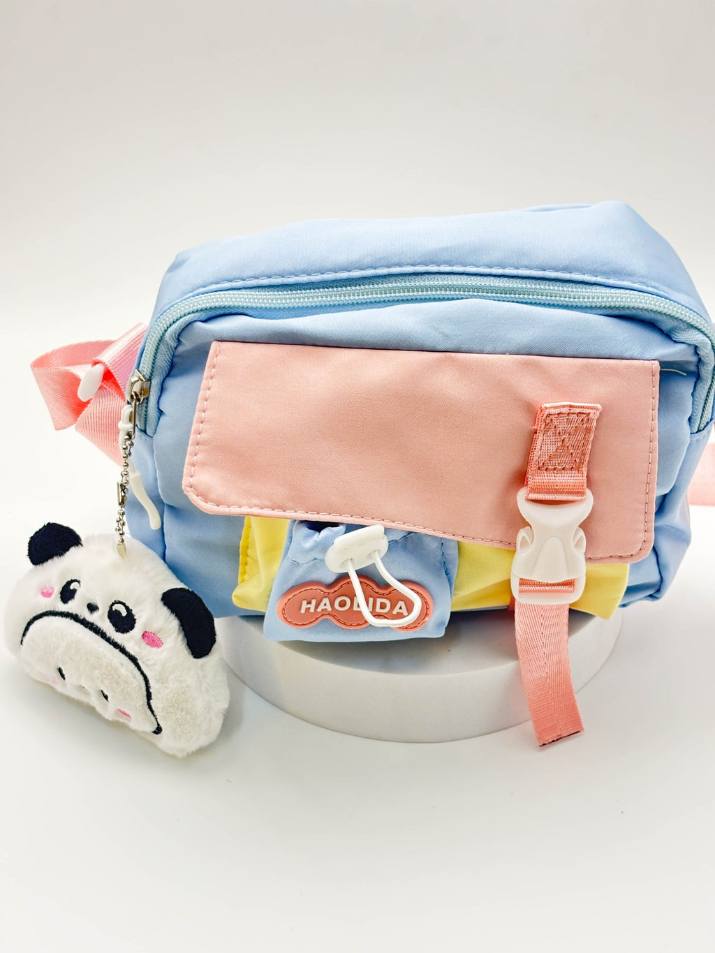 Cute Pastel Mini Sling Bag for Girls – Aesthetic Crossbody Bag with Plush Charm