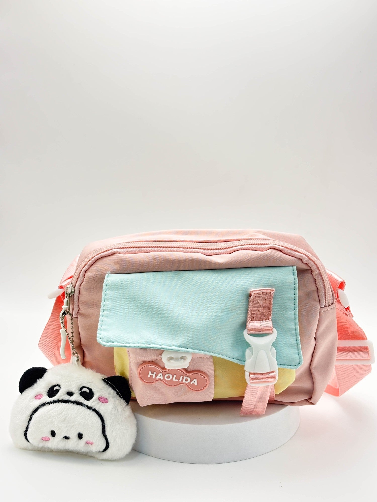 Cute Pastel Mini Sling Bag for Girls – Aesthetic Crossbody Bag with Plush Charm