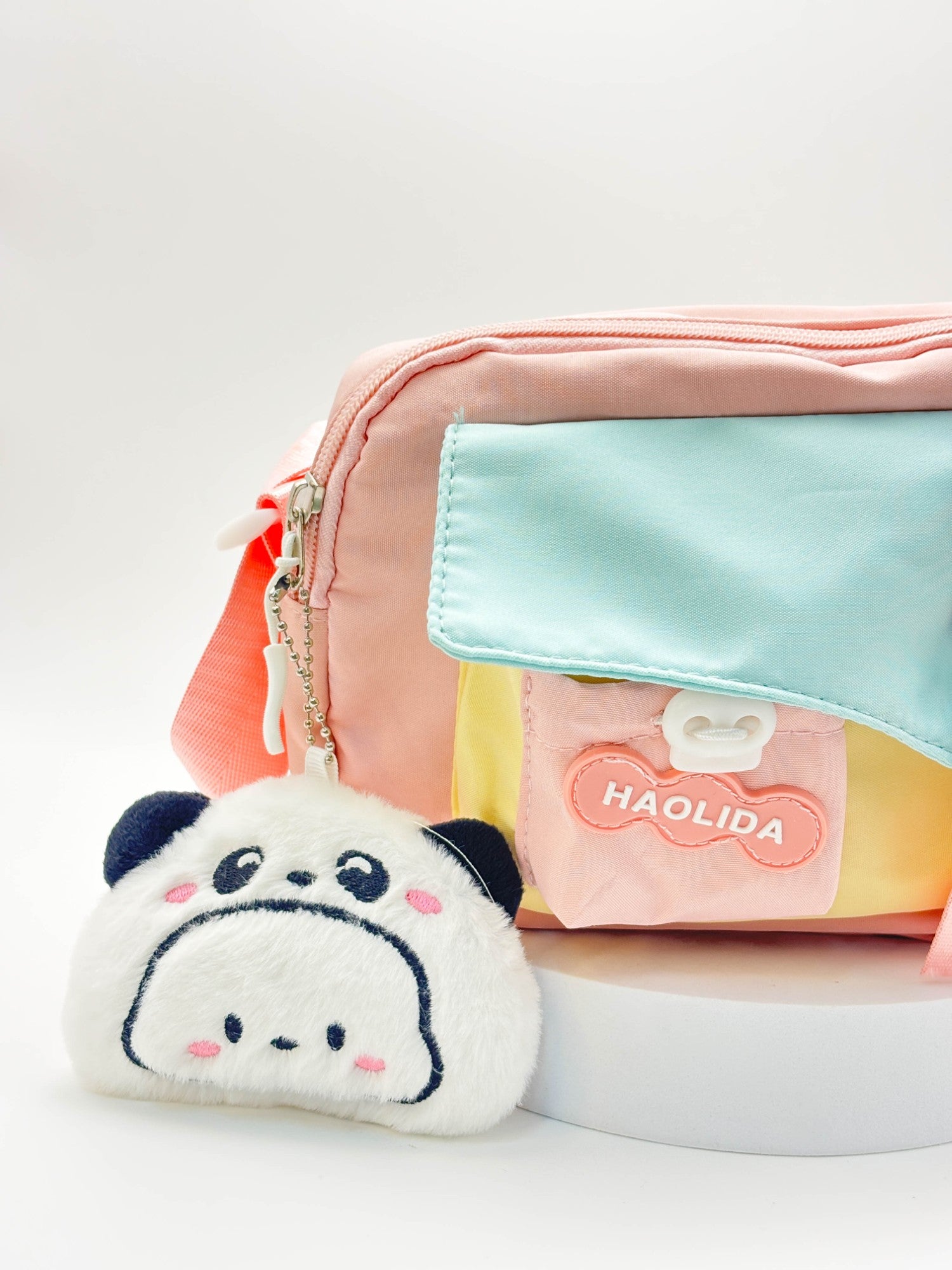 Cute Pastel Mini Sling Bag for Girls – Aesthetic Crossbody Bag with Plush Charm