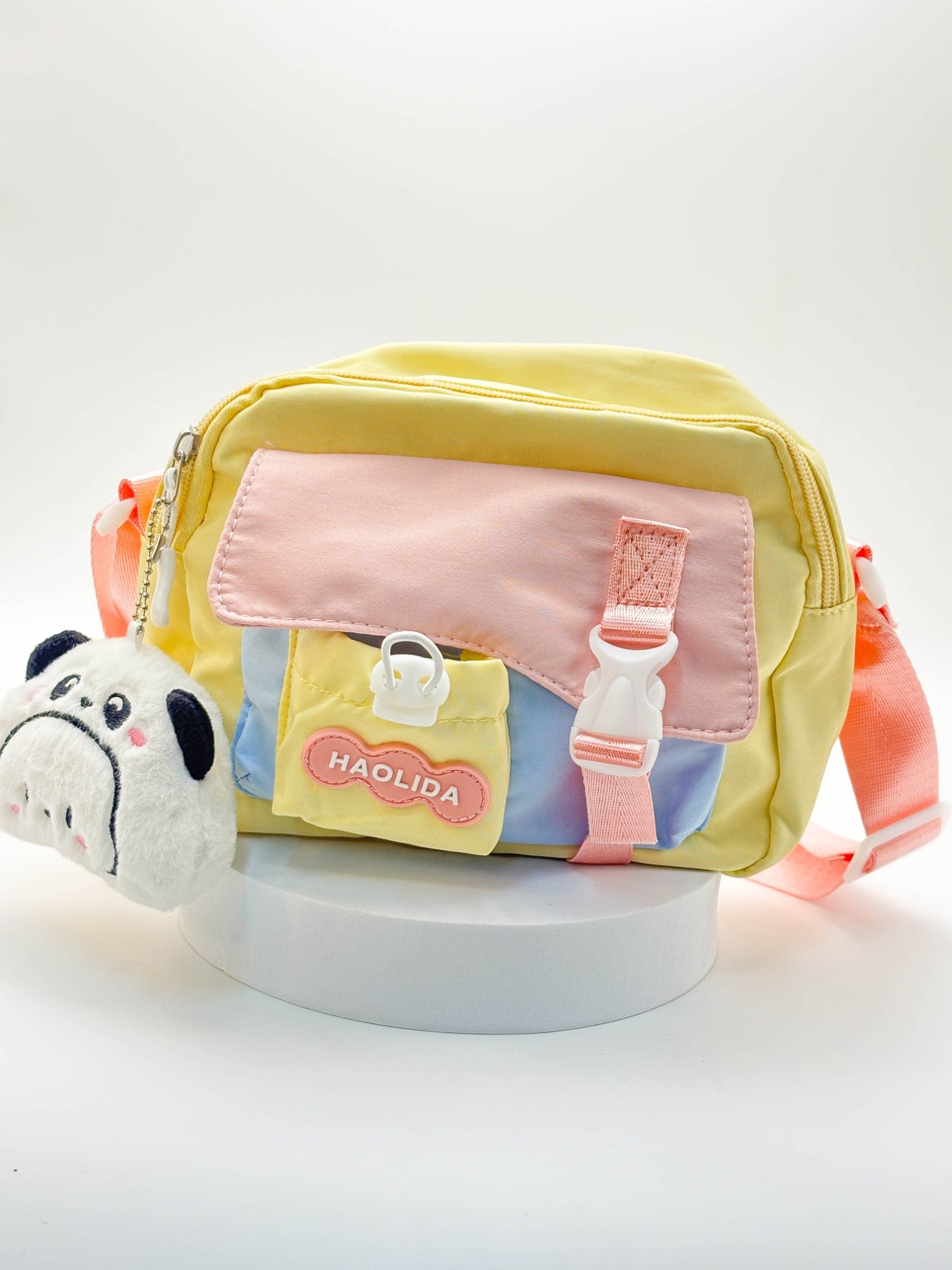 Cute Pastel Mini Sling Bag for Girls – Aesthetic Crossbody Bag with Plush Charm