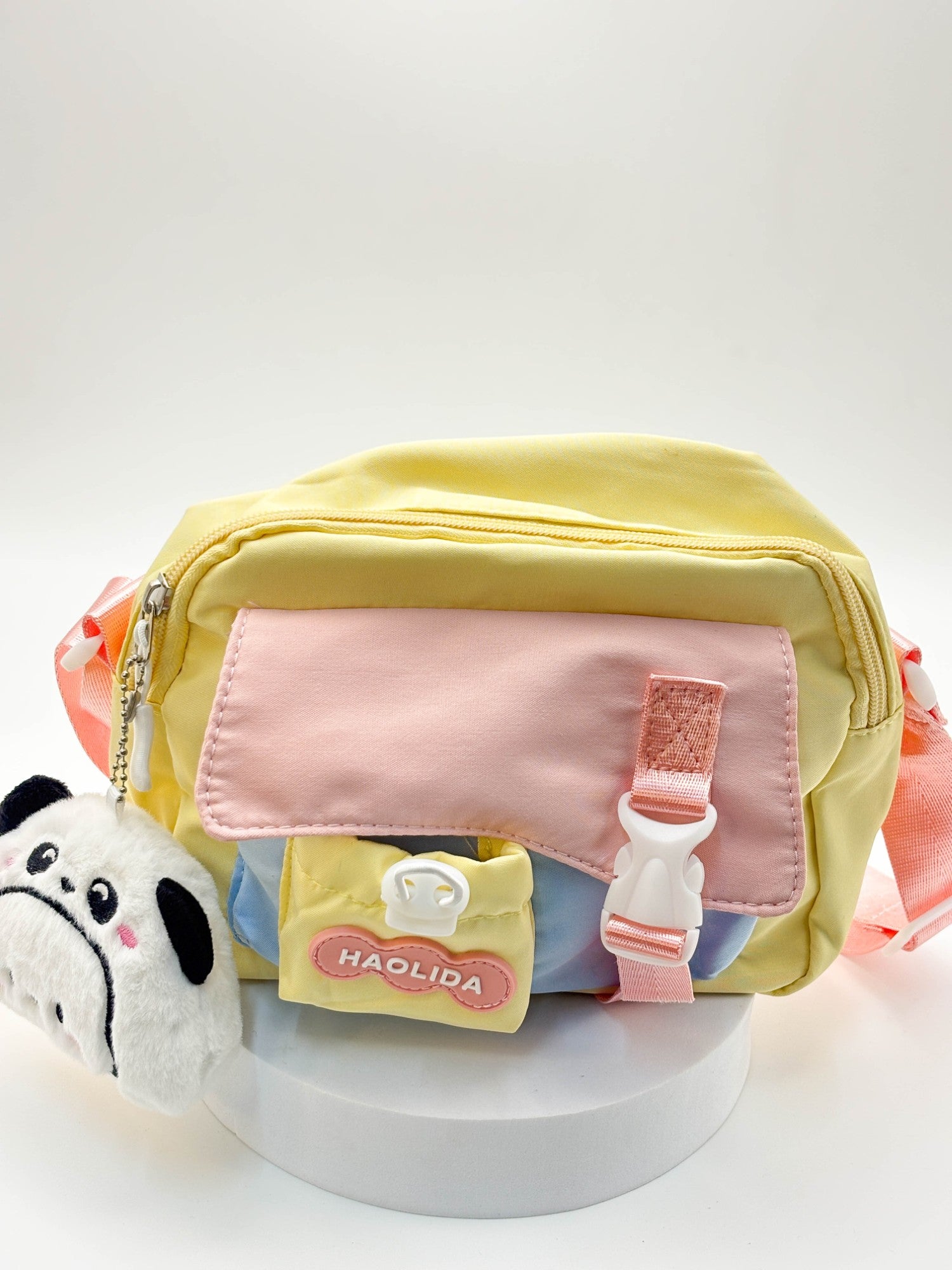 Cute Pastel Mini Sling Bag for Girls – Aesthetic Crossbody Bag with Plush Charm