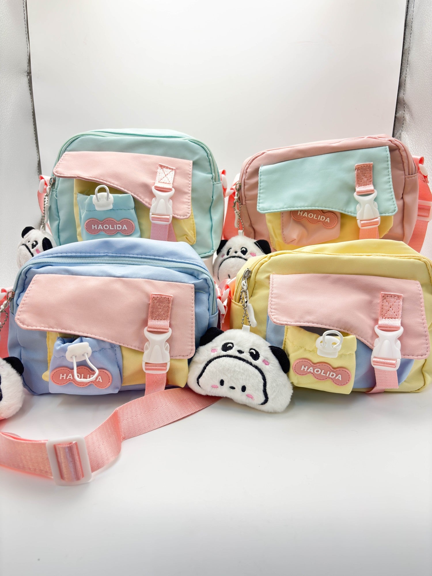 Cute Pastel Mini Sling Bag for Girls – Aesthetic Crossbody Bag with Plush Charm
