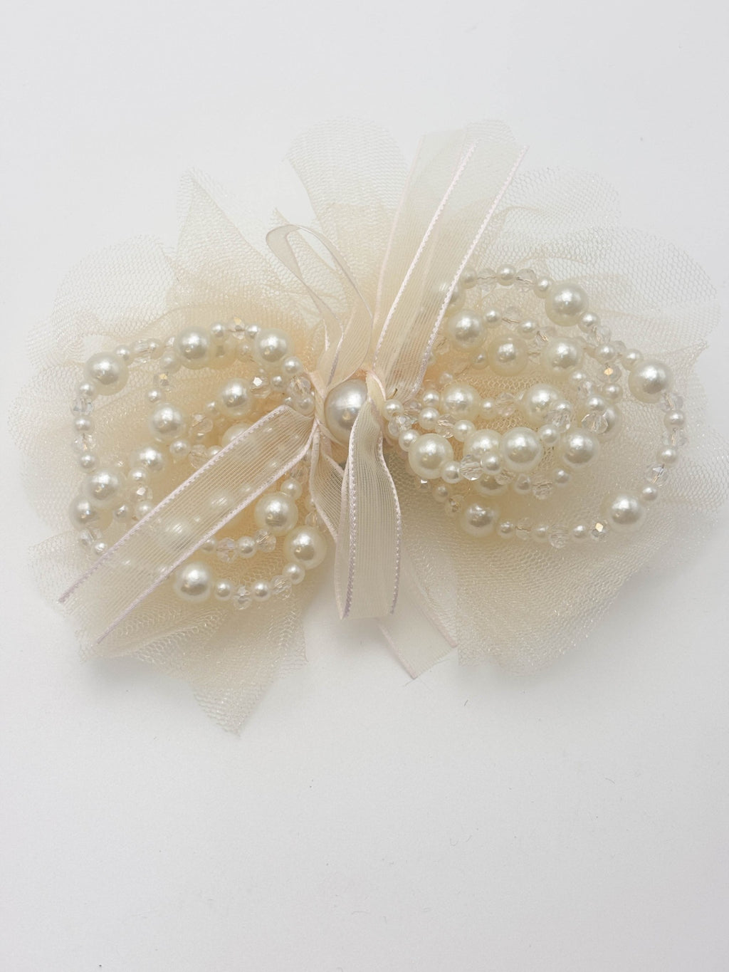 Blush Pearl Tulle Hair Clip | Petite & Posh