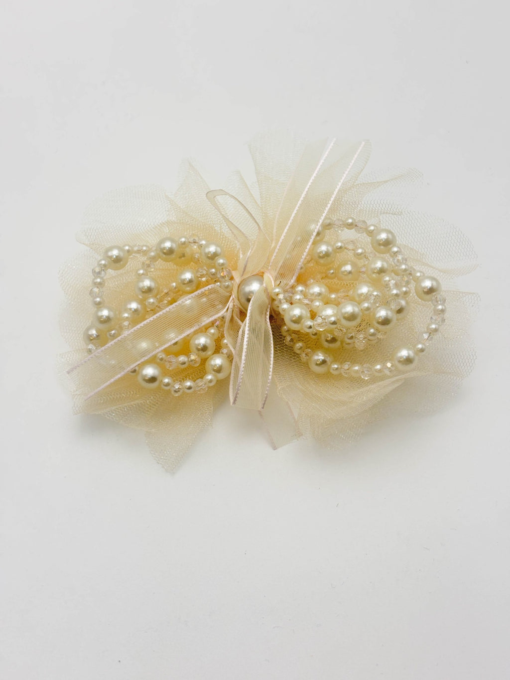 Blush Pearl Tulle Hair Clip | Petite & Posh