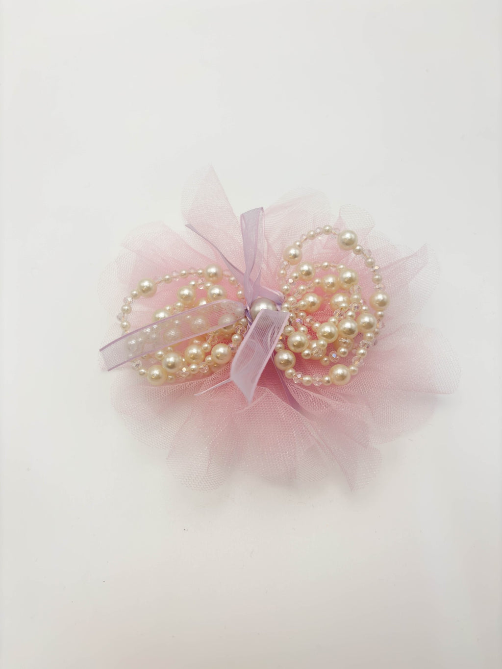 Blush Pearl Tulle Hair Clip | Petite & Posh