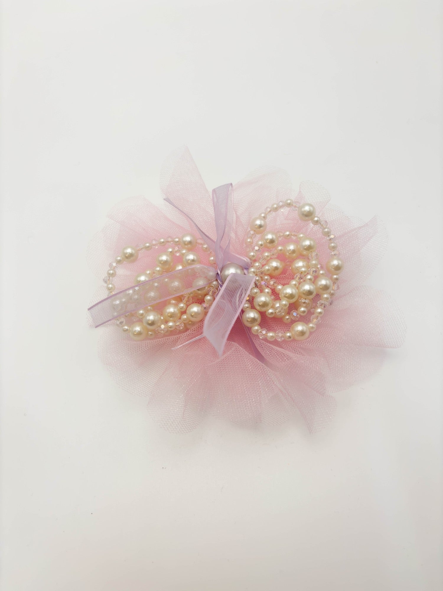 Blush Pearl Tulle Hair Clip | Petite & Posh