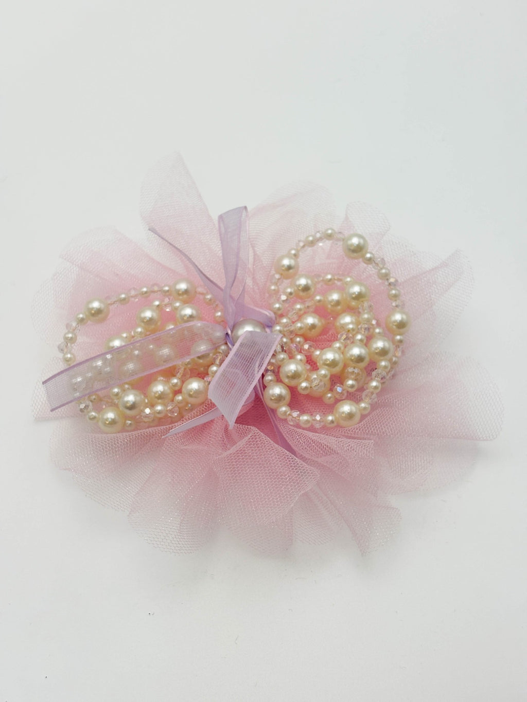 Blush Pearl Tulle Hair Clip | Petite & Posh
