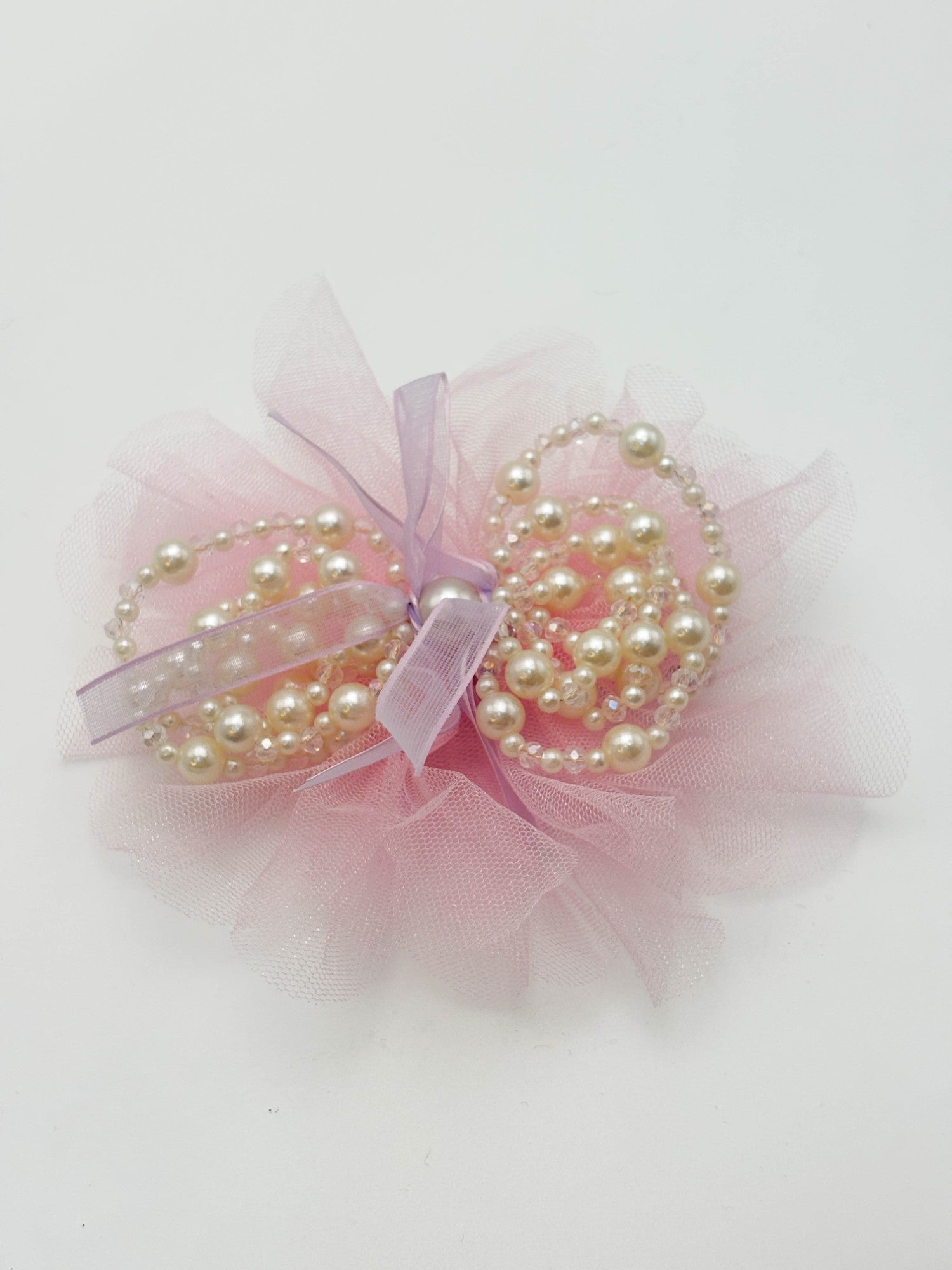 Blush Pearl Tulle Hair Clip | Petite & Posh
