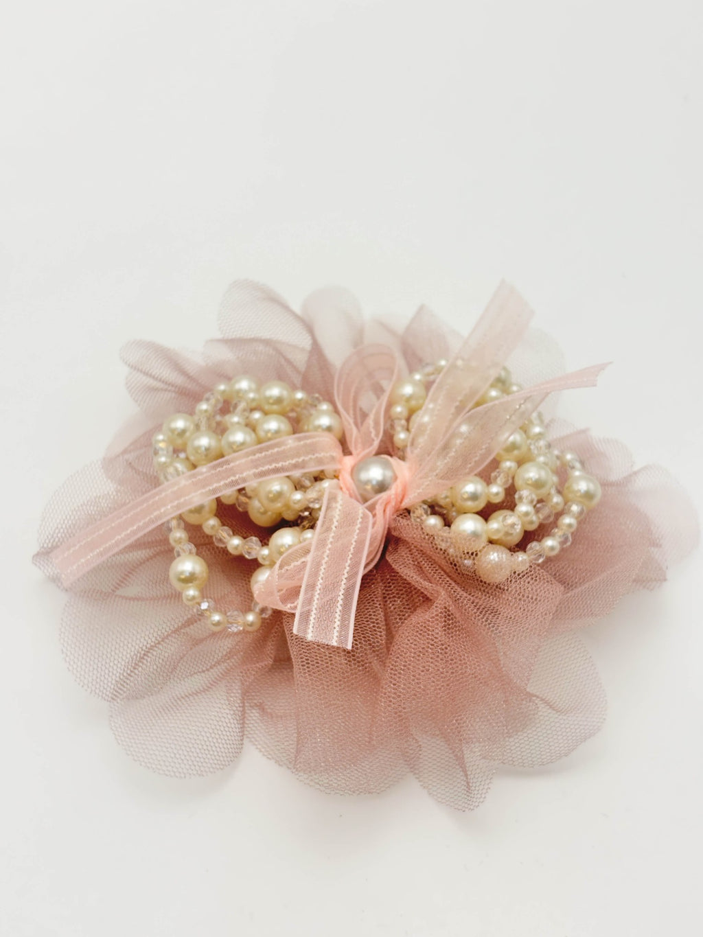 Blush Pearl Tulle Hair Clip | Petite & Posh