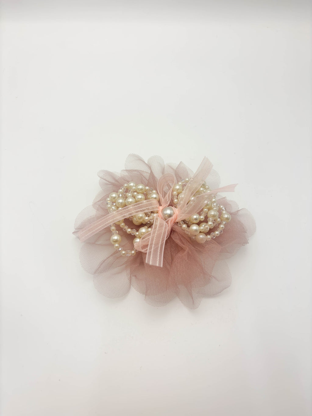 Blush Pearl Tulle Hair Clip | Petite & Posh