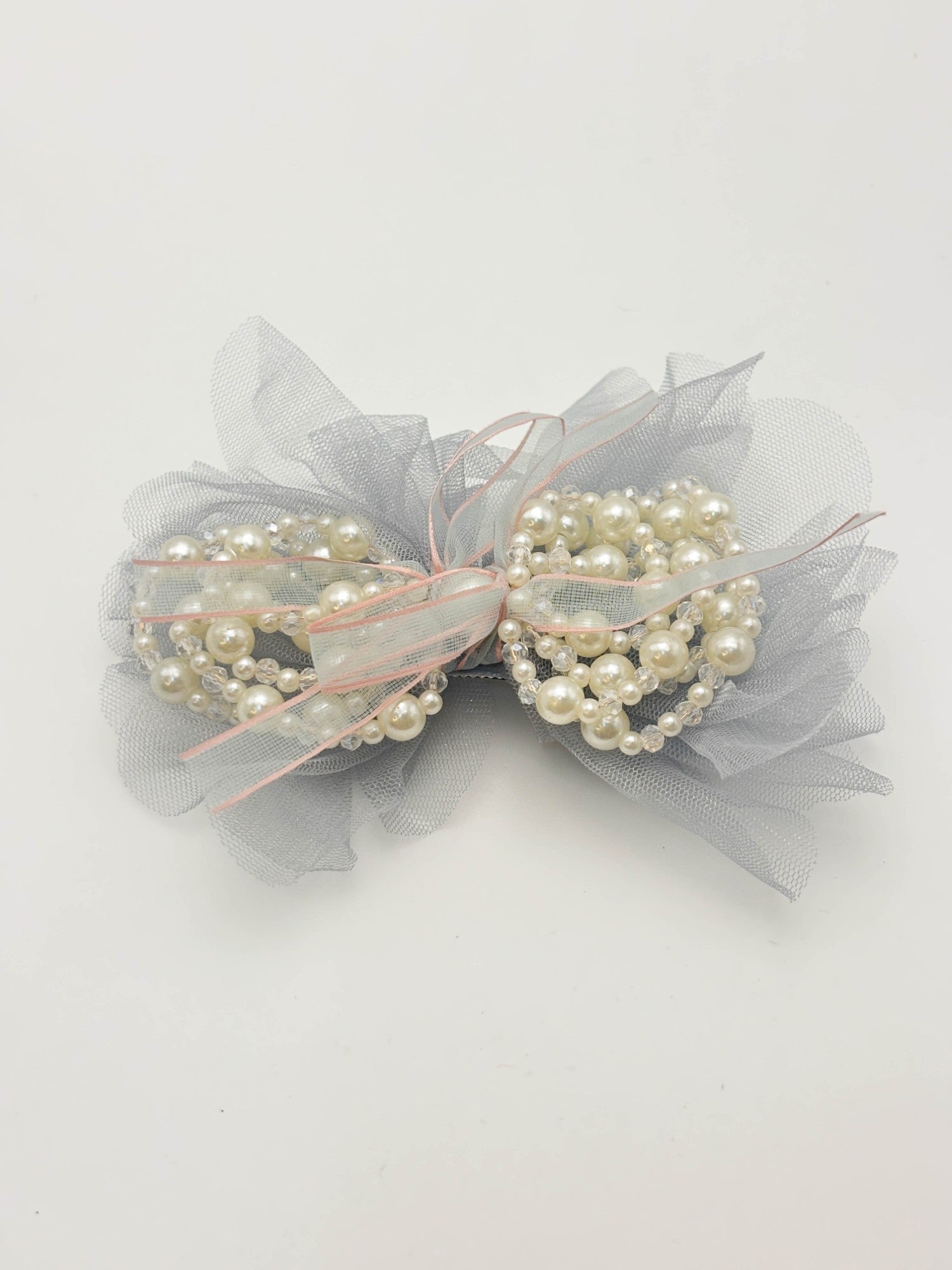 Blush Pearl Tulle Hair Clip | Petite & Posh