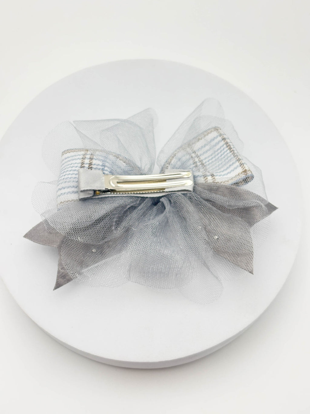 Plaid Crystal Hair Bow | Petite & Posh