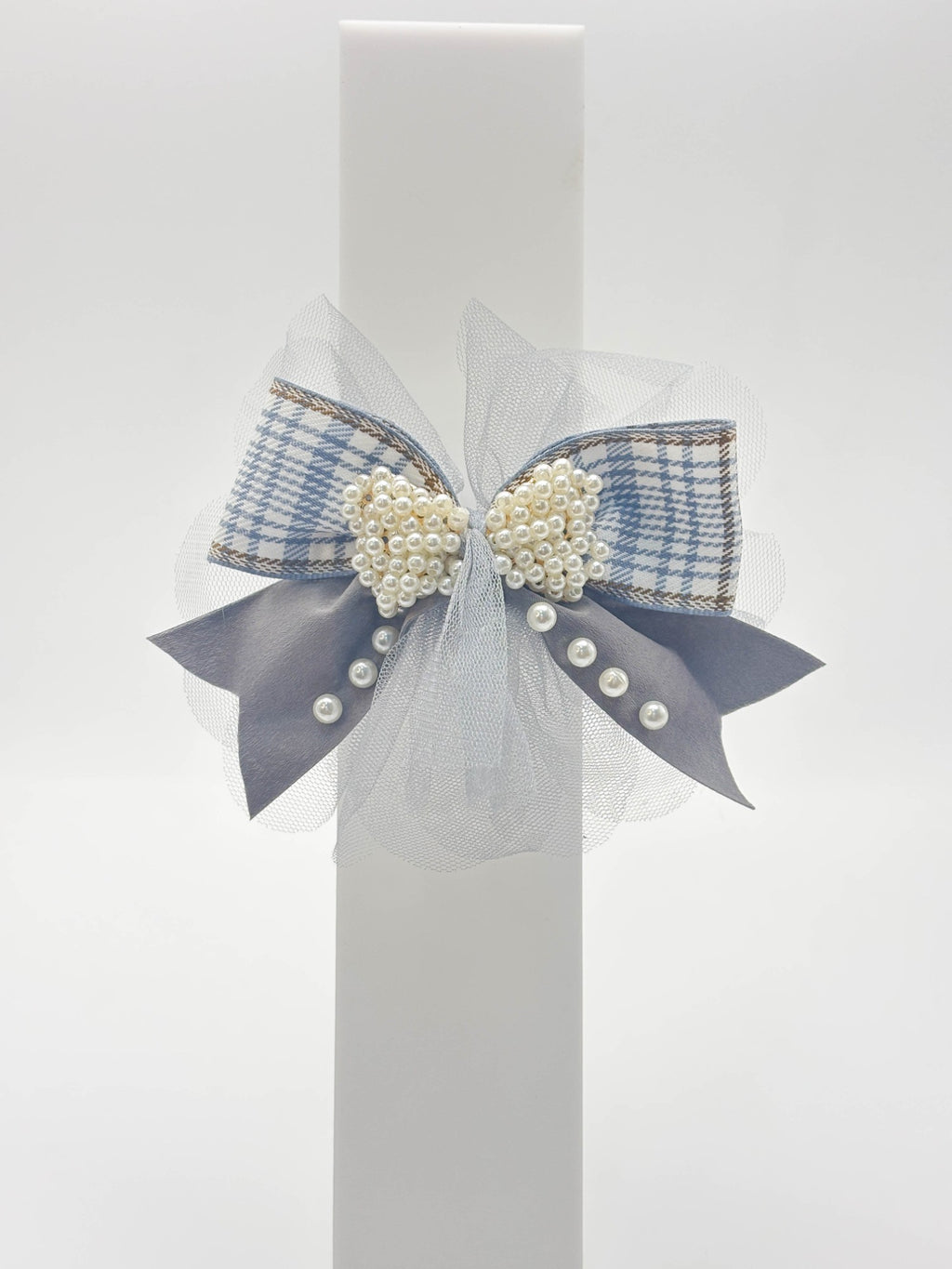 Plaid Crystal Hair Bow | Petite & Posh