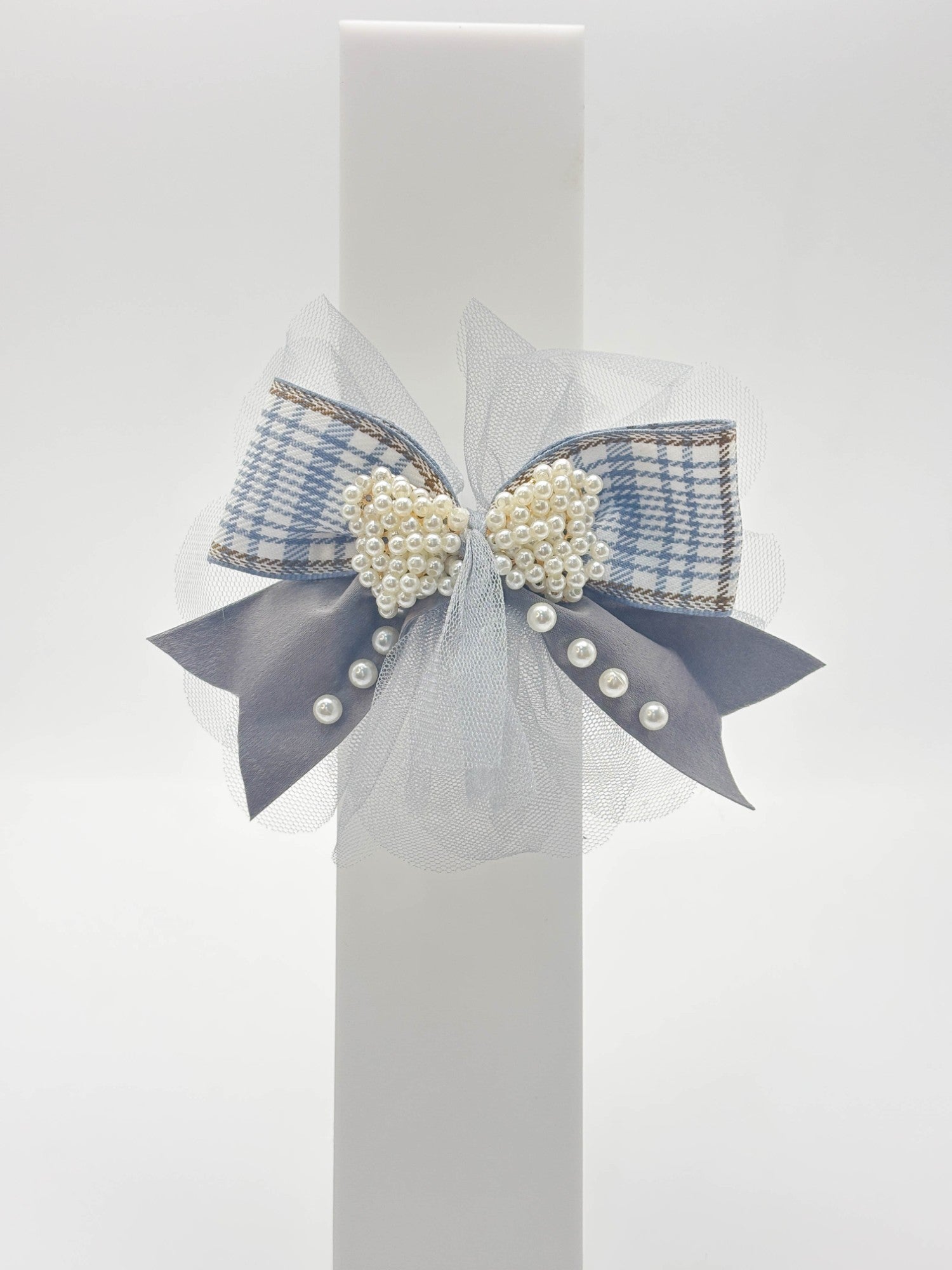 Plaid Crystal Hair Bow | Petite & Posh