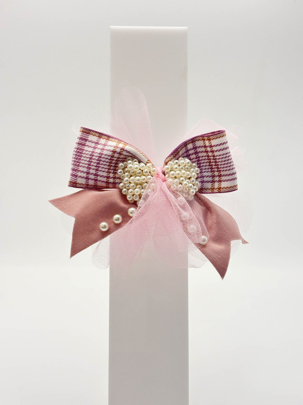 Plaid Crystal Hair Bow | Petite & Posh