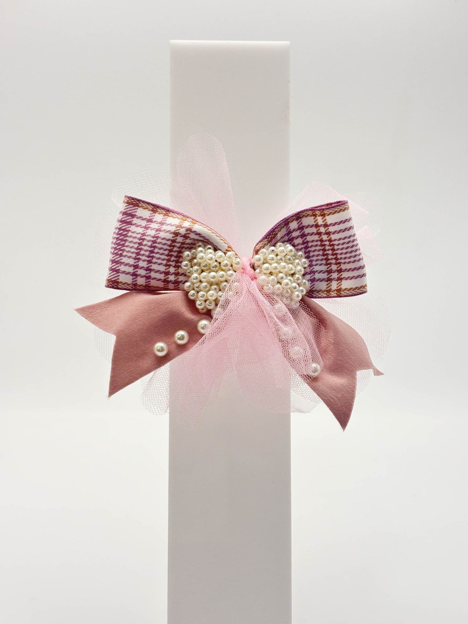Plaid Crystal Hair Bow | Petite & Posh