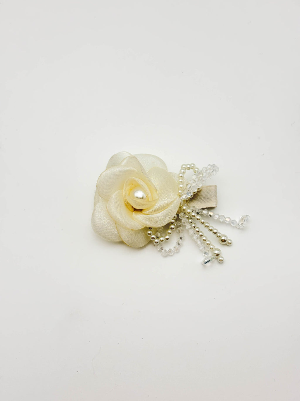 Ivory Pearl Rose Hair Clip