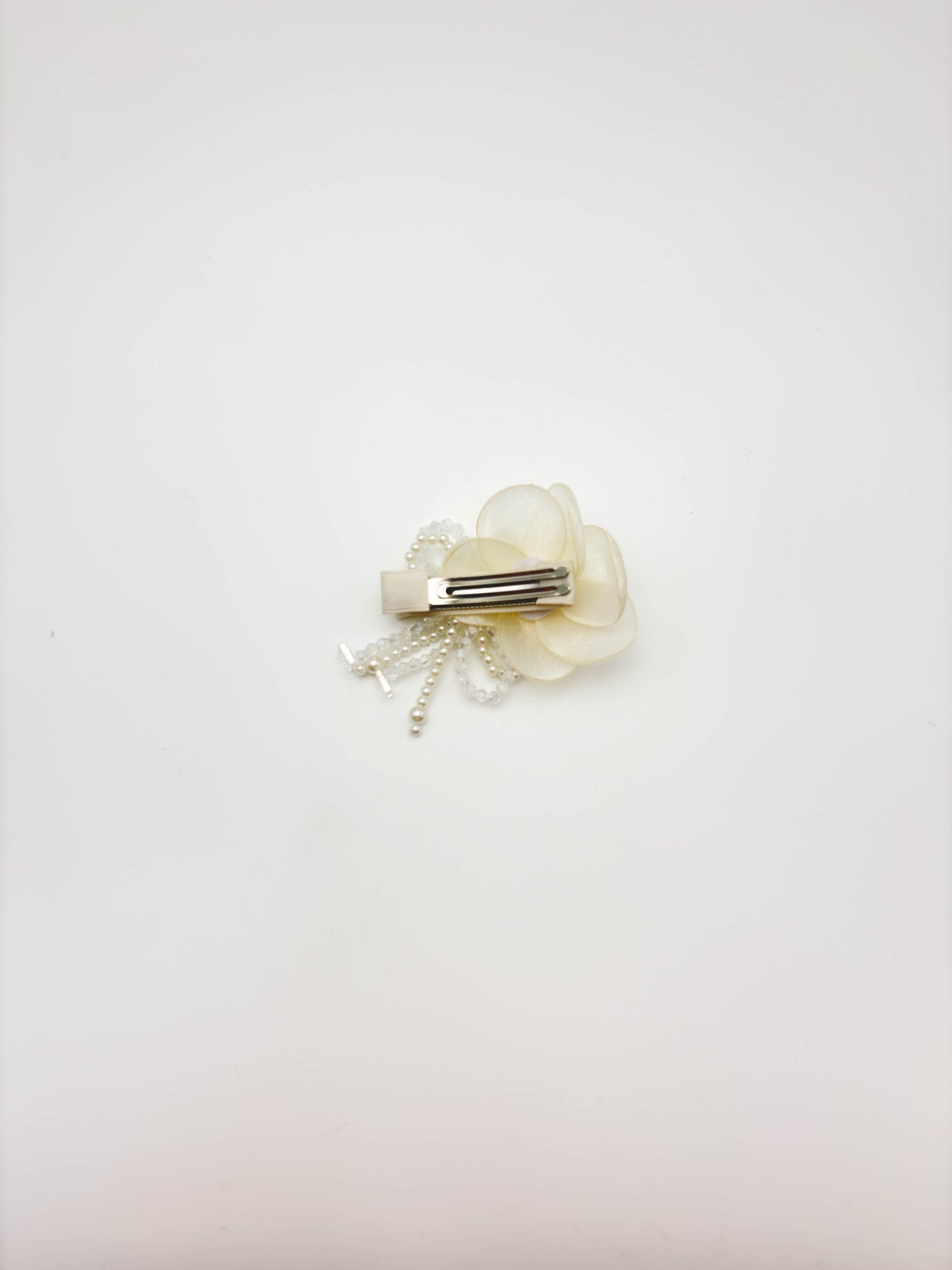 Ivory Pearl Rose Hair Clip