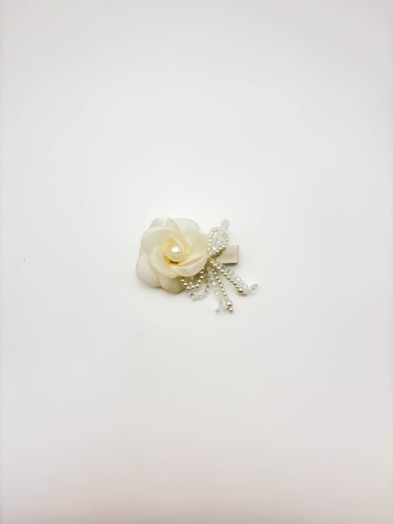 Ivory Pearl Rose Hair Clip