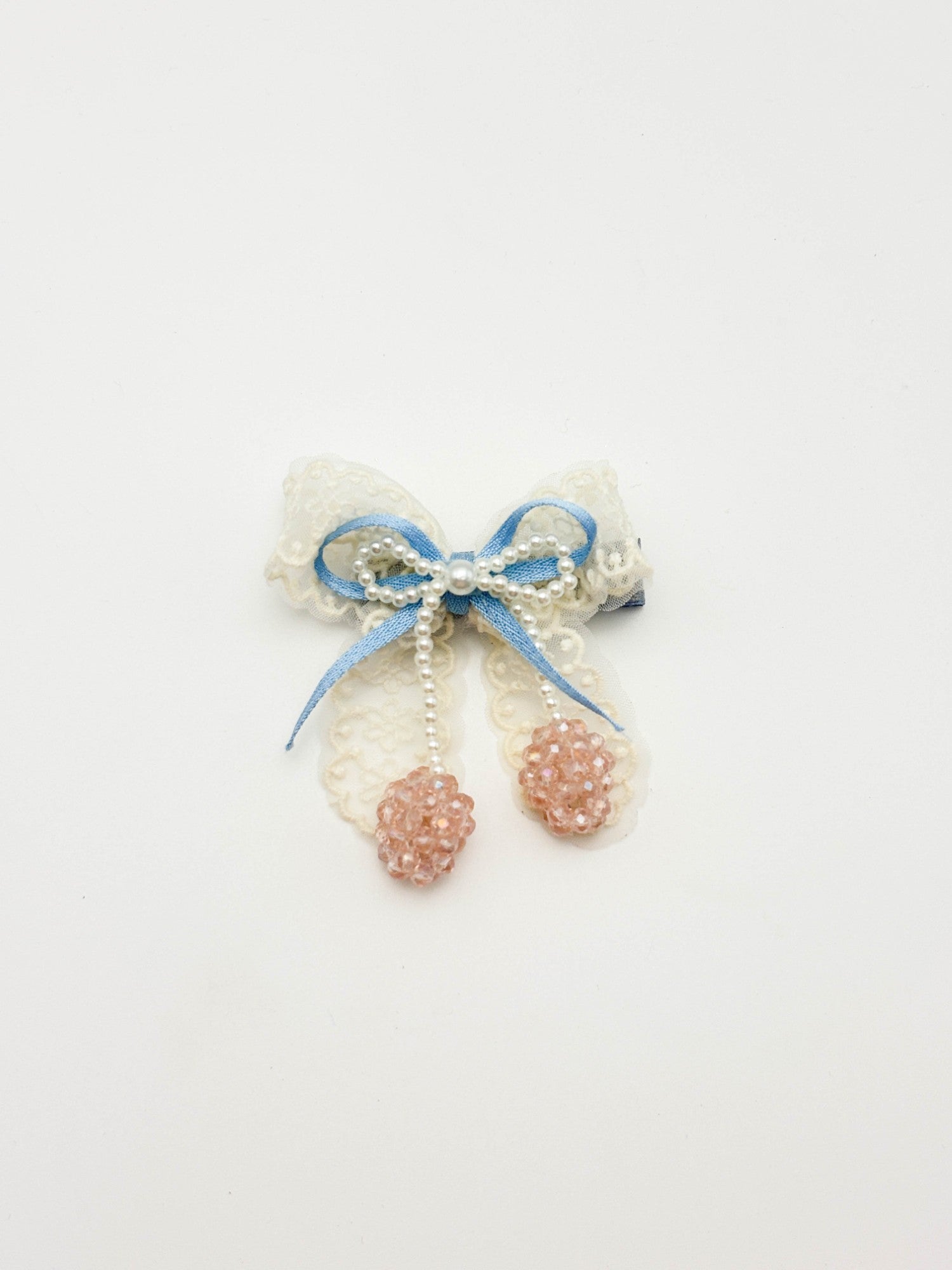 Lace Pearl Bow Hair Clip