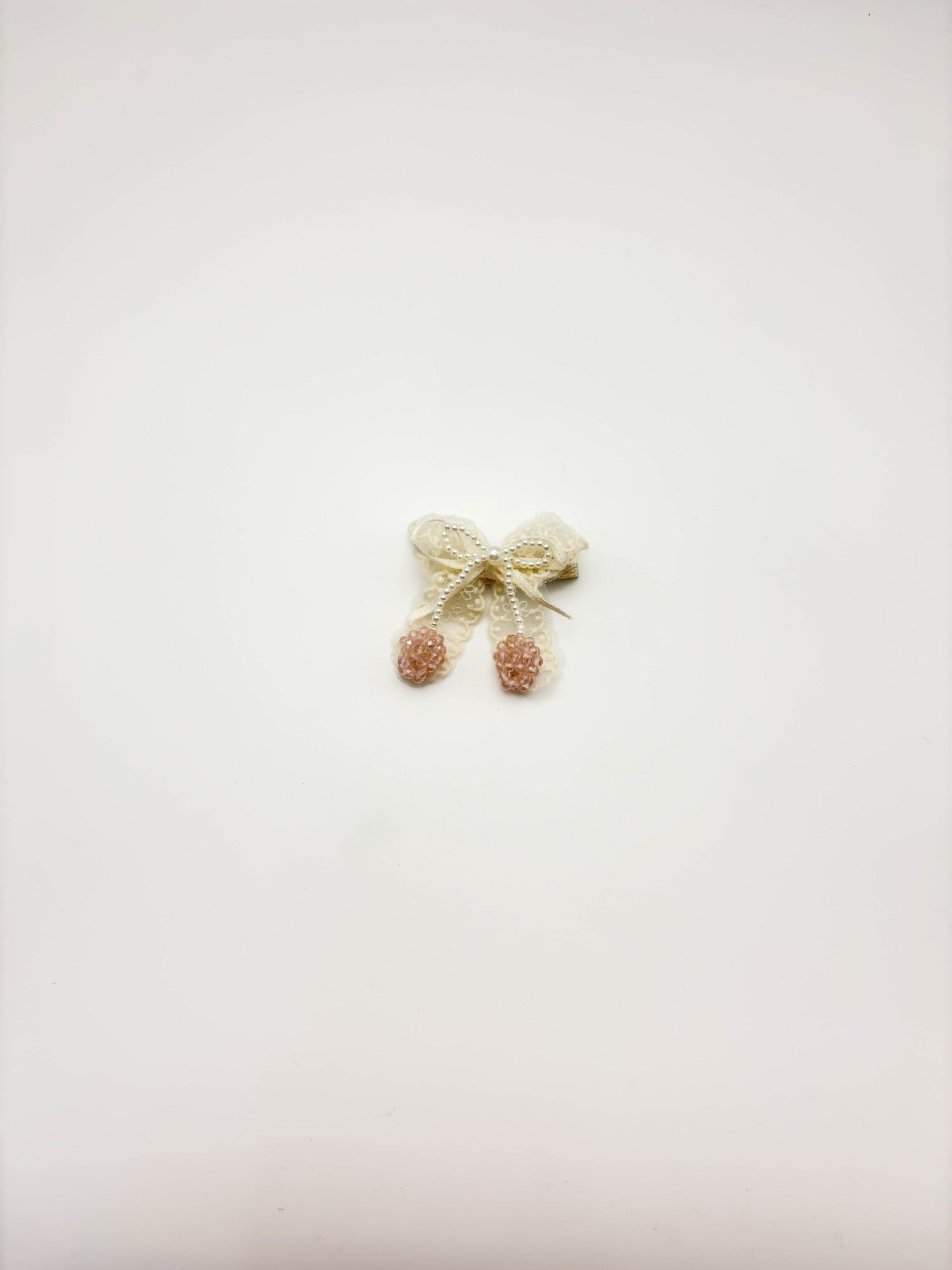 Lace Pearl Bow Hair Clip