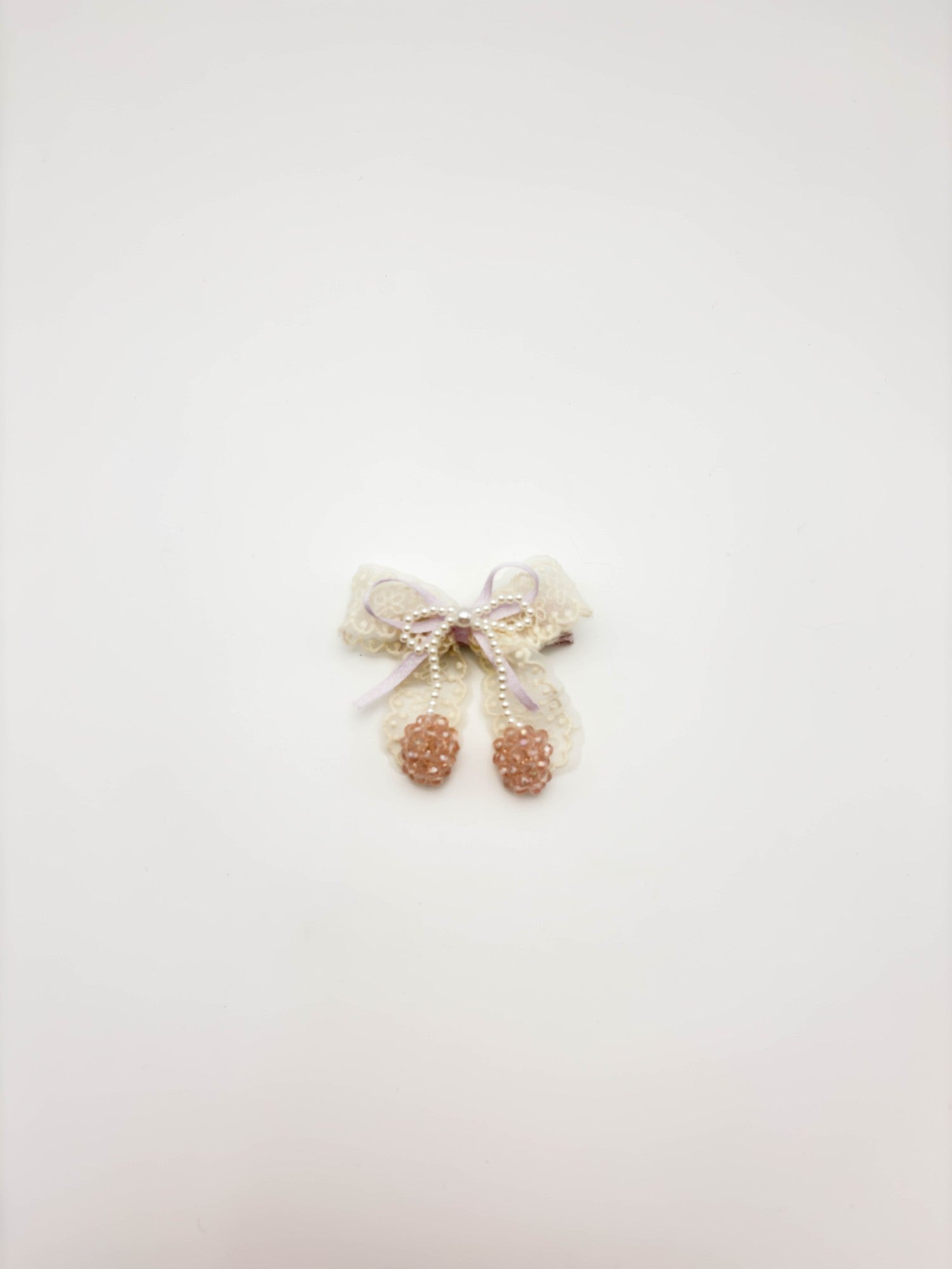 Lace Pearl Bow Hair Clip
