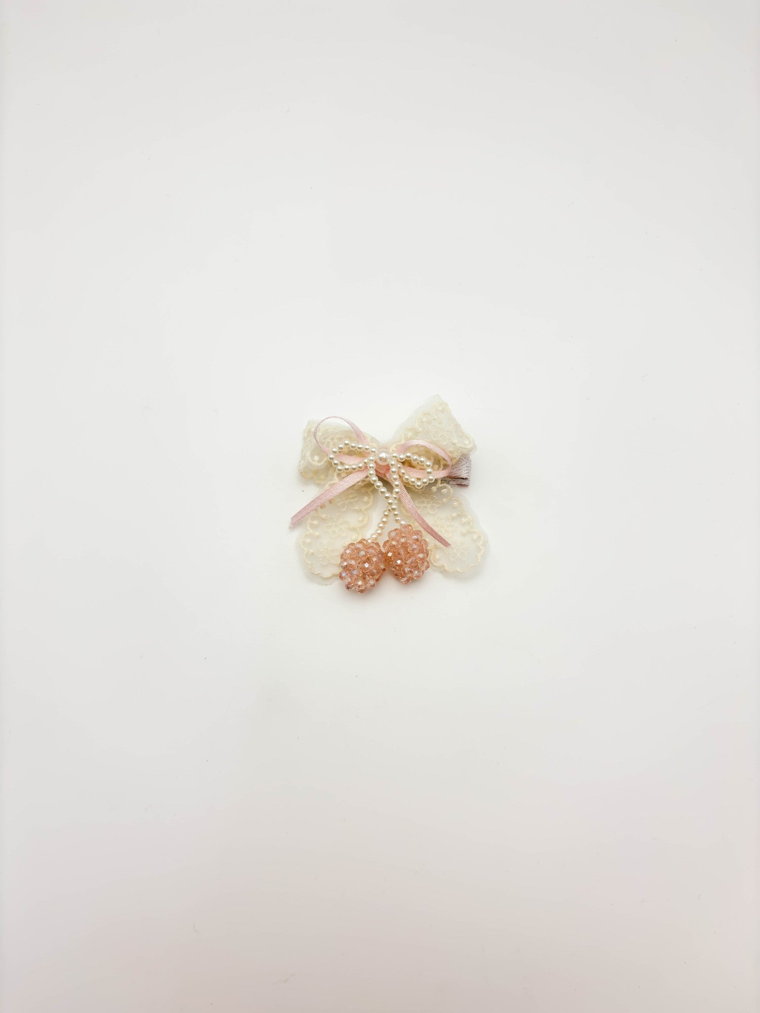 Lace Pearl Bow Hair Clip