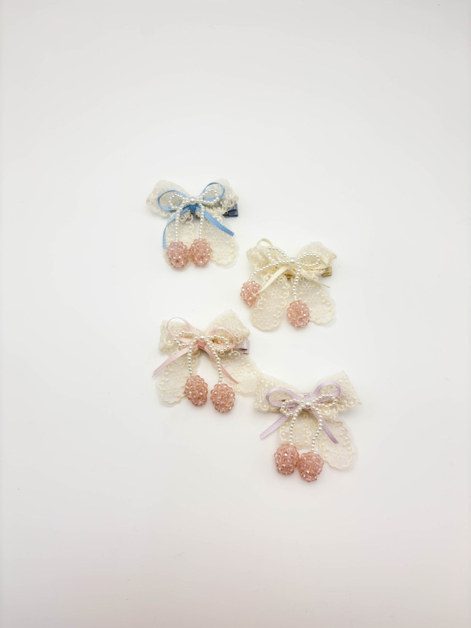 Lace Pearl Bow Hair Clip
