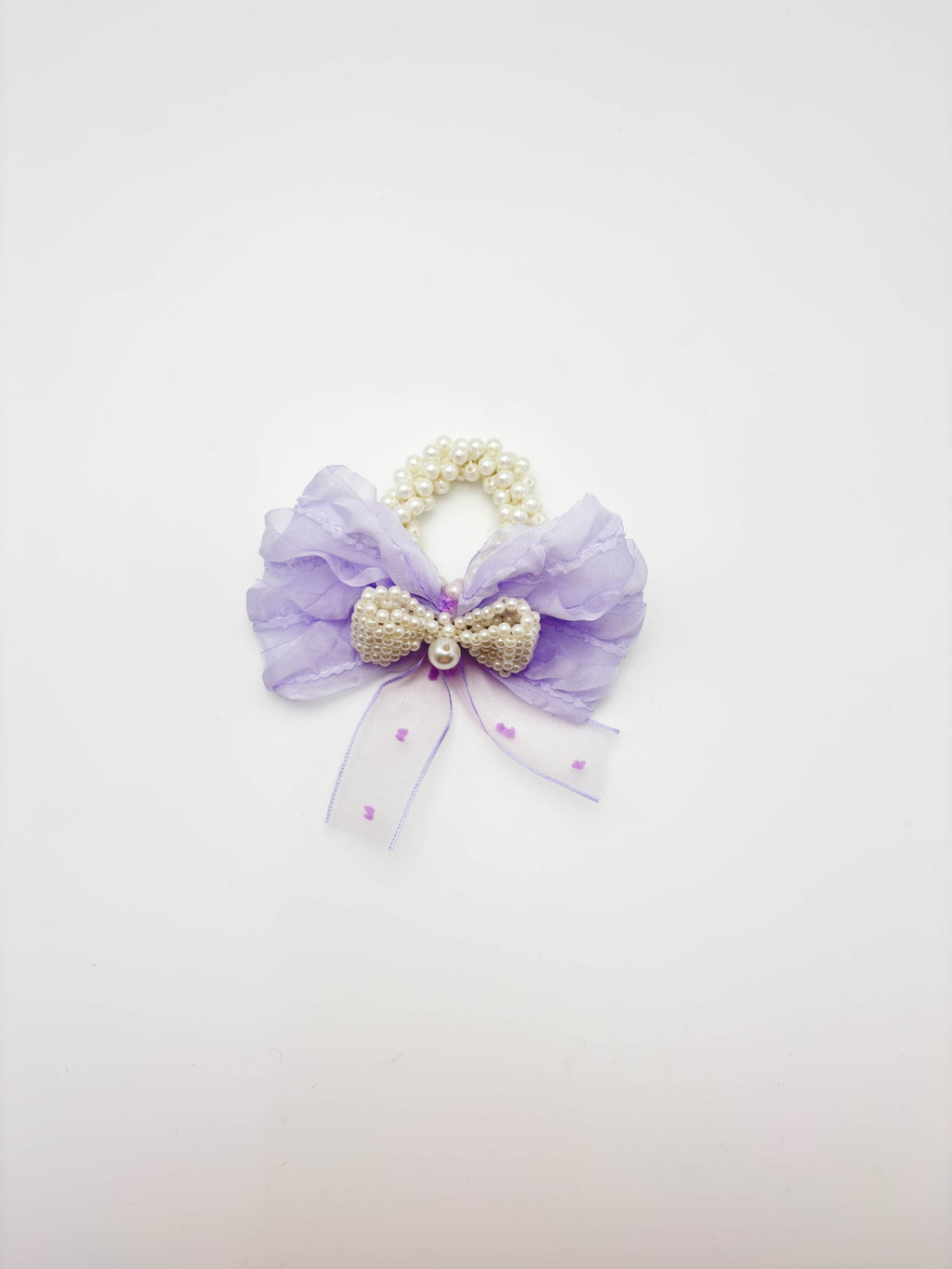 Blush Pink Pearl Bow Hair Tie