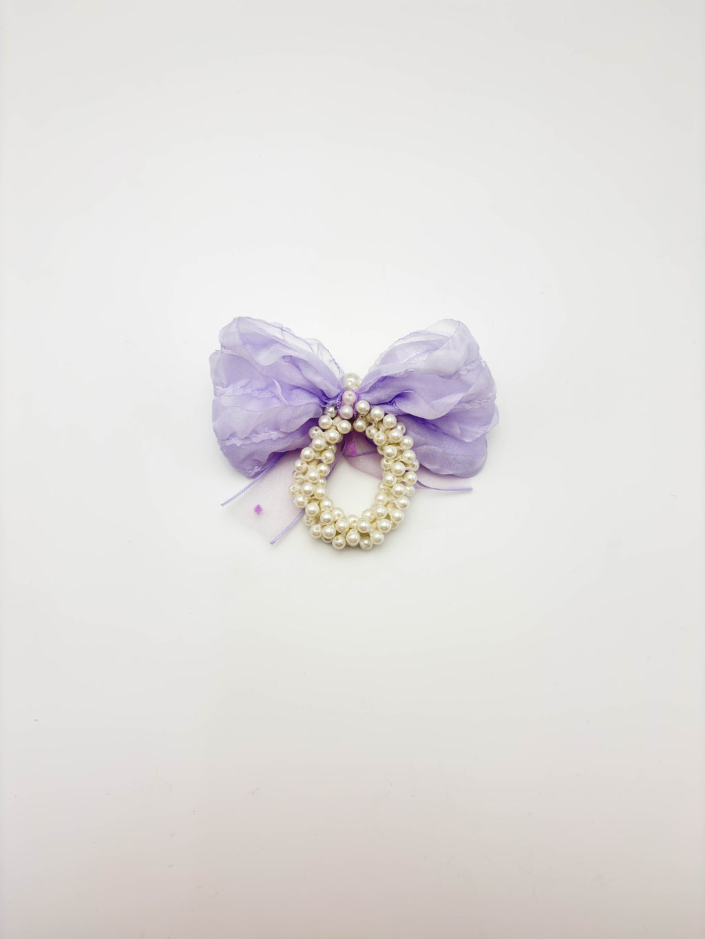Blush Pink Pearl Bow Hair Tie